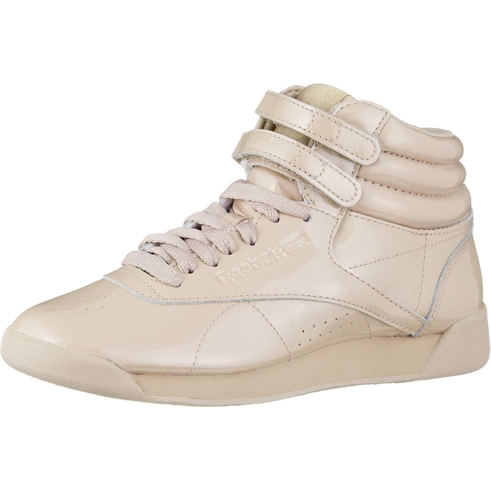 image:imageReebok Womens Freestyle Hi High Top Basketball SneakersGrey Patent Parchment Patent Parchment
