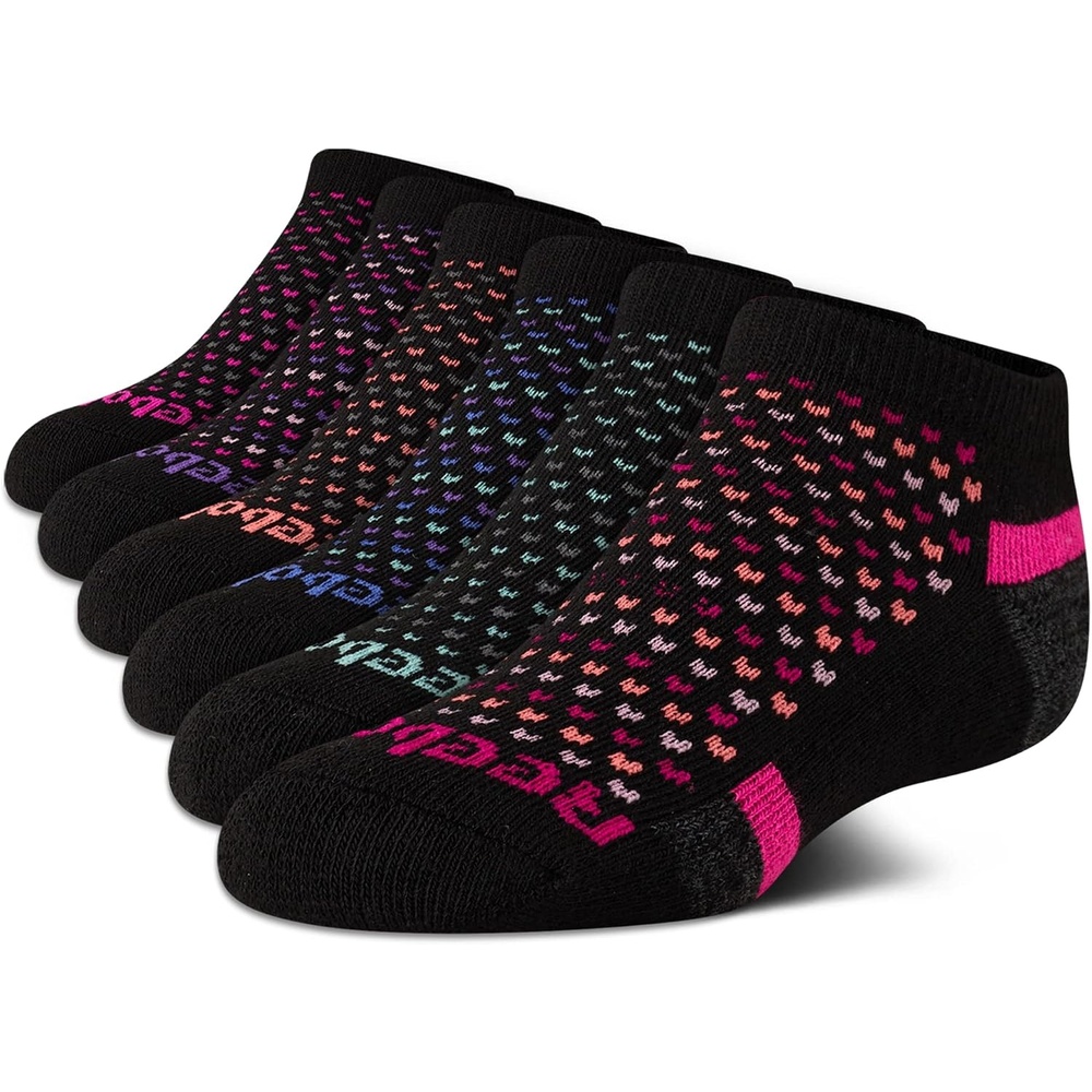 image:imageReebok Womens Quarter Socks 6 Pack Comfort Cushioned Athletic Socks Moisturewicking Fabric Keeps Feet Dry Flexible Knit Hugs the Arch Plush Footbed Absorbs ShockBlack Multi