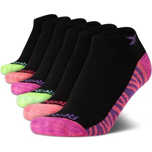 Reebok Girls Low Cut Socks 6 Pack Lightweight Performance Athletic Socks | Soft, Moisture-Wicking Fabric with a Tag-Free Toe Seam for All-Day Comfort(Black Assorted)