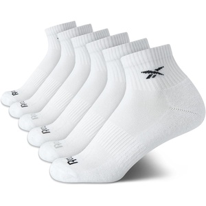 Reebok Girls Quarter Socks 6 Pack Moisture-Wicking Girls Athletic Socks | Cushioned Footbed with a Seamless Toe and Snug, Low-Rise Fit for All-Day Comfort(White)