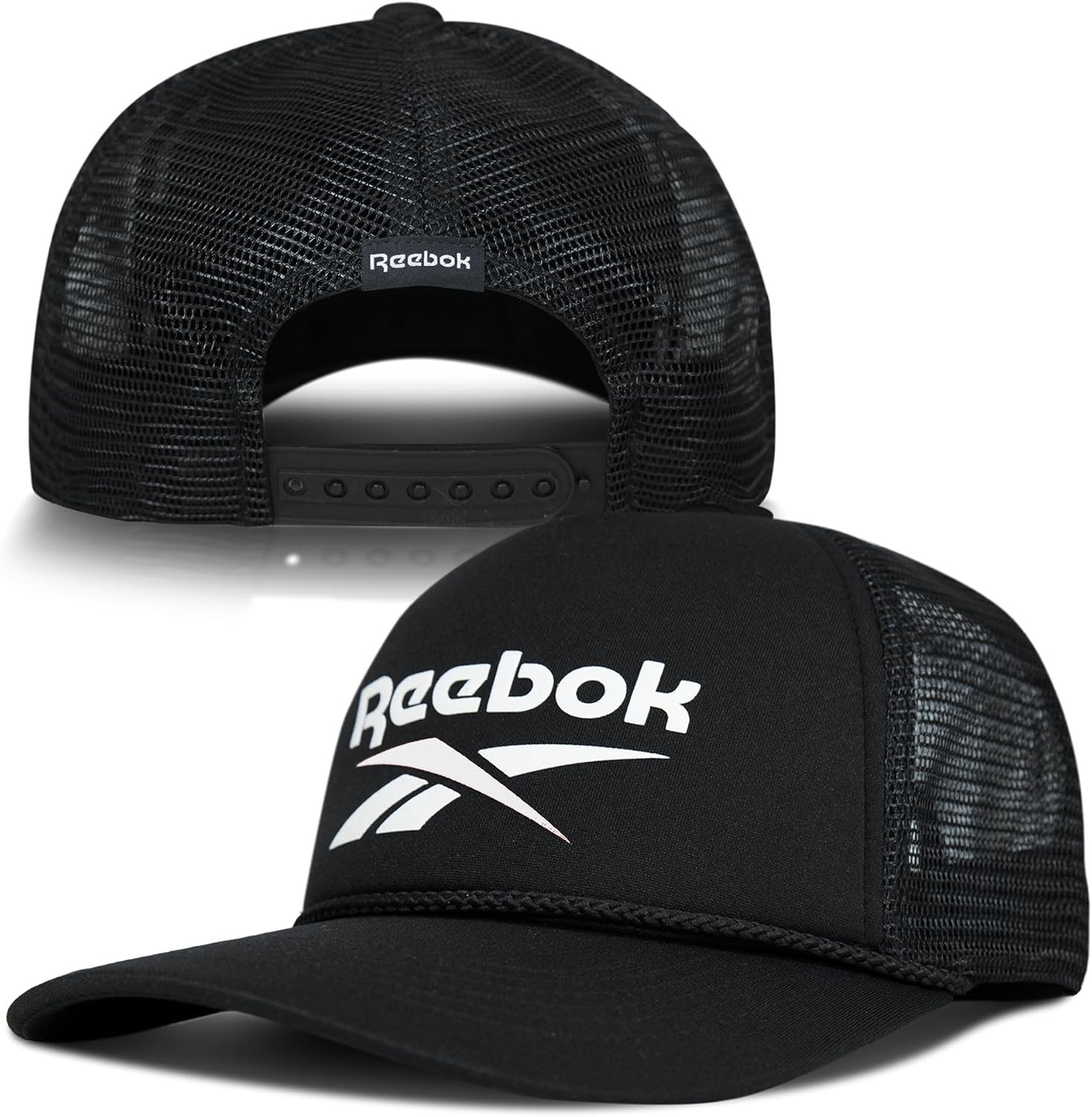 image:imageReebok Aero Trucker Hat Snapback Adjustable Mesh Back Retro Baseball Streetwear Urban Lifestyle WhiteAero Black