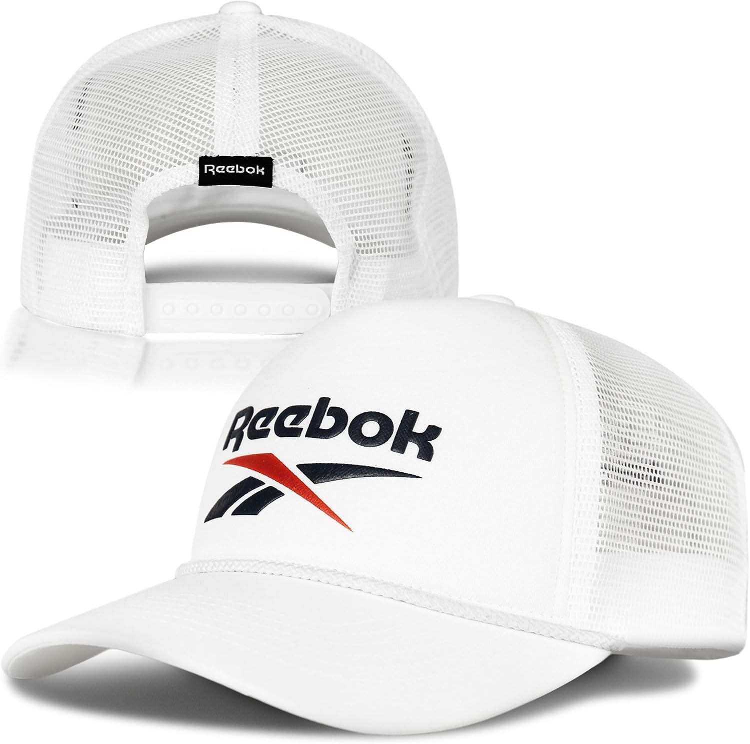 image:imageReebok Aero Trucker Hat Snapback Adjustable Mesh Back Retro Baseball Streetwear Urban Lifestyle WhiteAero WhiteMulti
