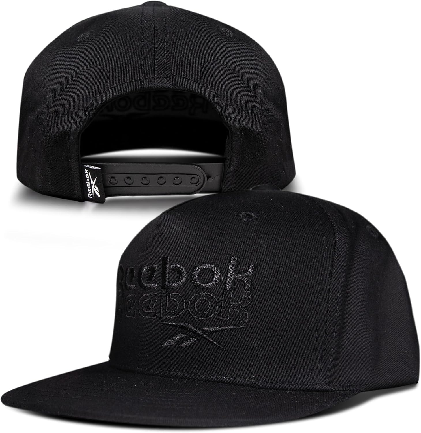 image:imageReebok Classic Hat Snapback Adjustable Baseball Cap Embroidered Casual Lifestyle Athletic Sports RetroDouble Vision BlackBlack