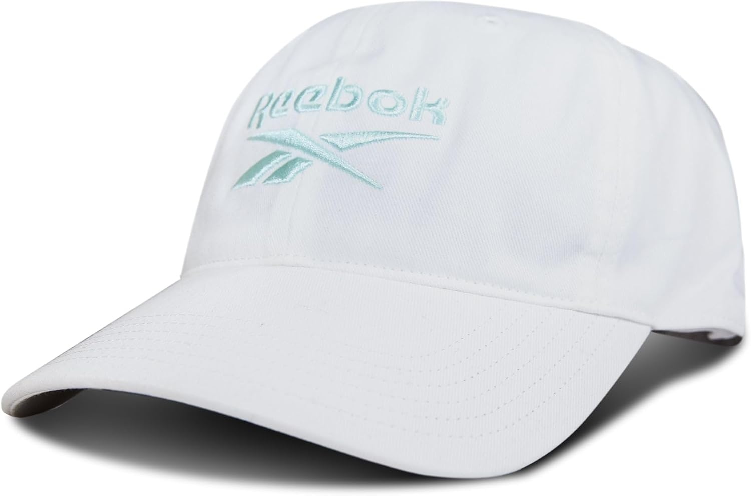 image:imageReebok Classic Logo Hat Mens Womens Adjustable Breathable Everyday Low Profile Cotton TwillWhiteAqua