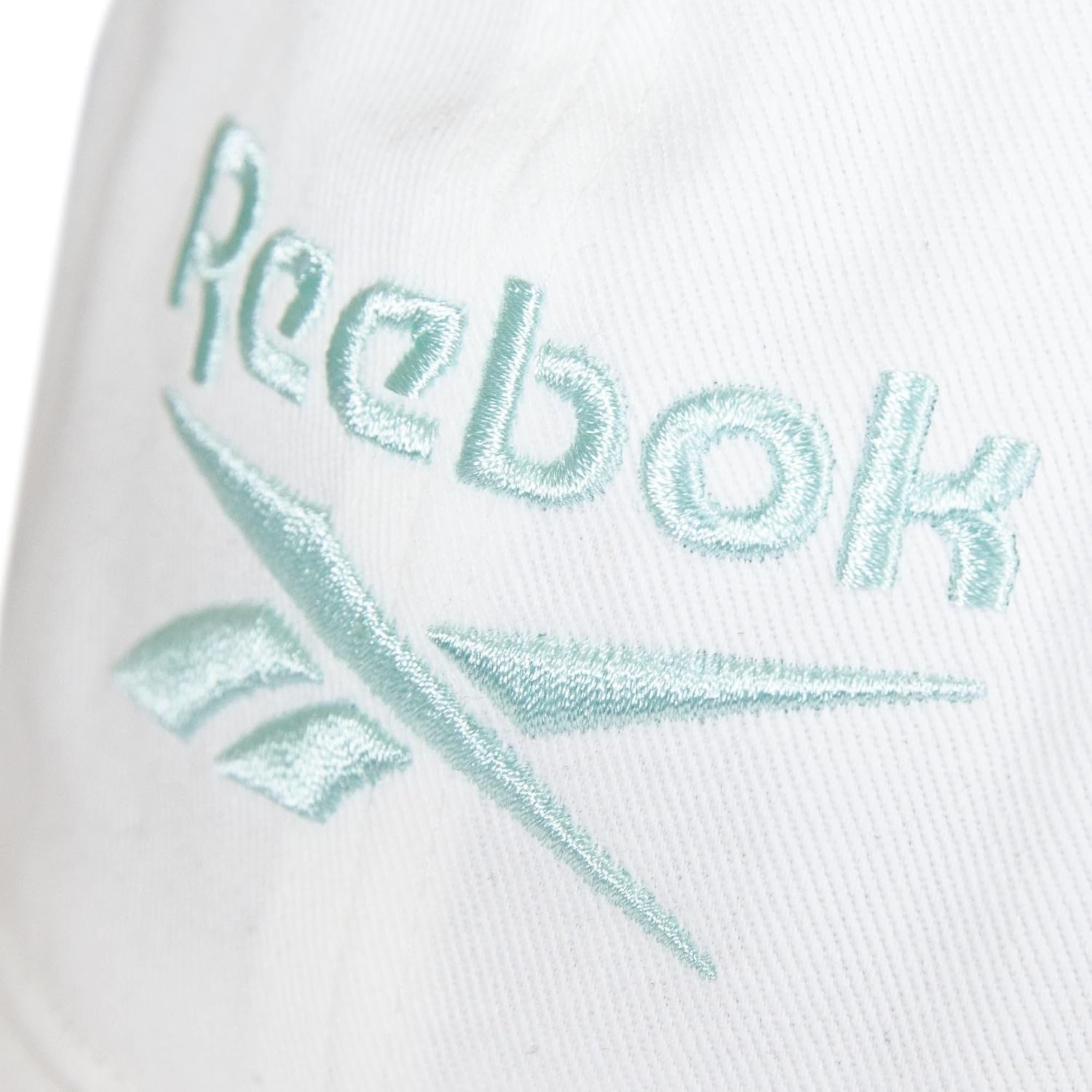 image:imageReebok Classic Logo Hat Mens Womens Adjustable Breathable Everyday Low Profile Cotton TwillWhiteAqua