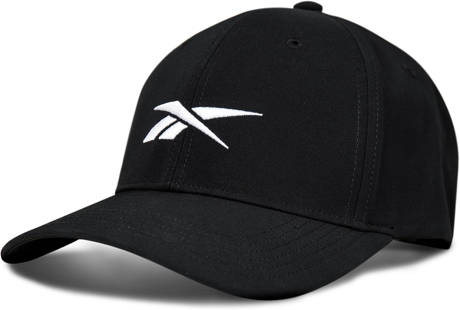 image:imageReebok Mens Range Hat Golf Sun Protection Fitted Six Panel Stretch Breathable Lightweight Recycled PolyesterBlack