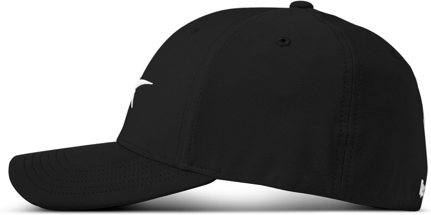 image:imageReebok Mens Range Hat Golf Sun Protection Fitted Six Panel Stretch Breathable Lightweight Recycled PolyesterBlack