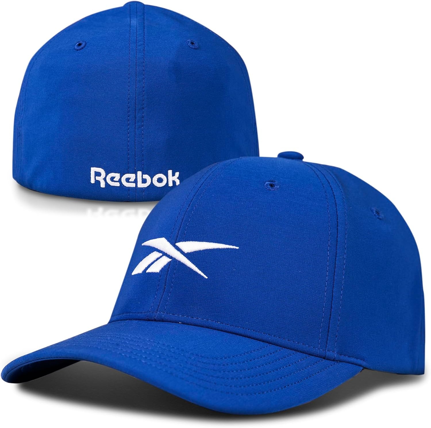 image:imageReebok Mens Range Hat Golf Sun Protection Fitted Six Panel Stretch Breathable Lightweight Recycled PolyesterKinetic Blue