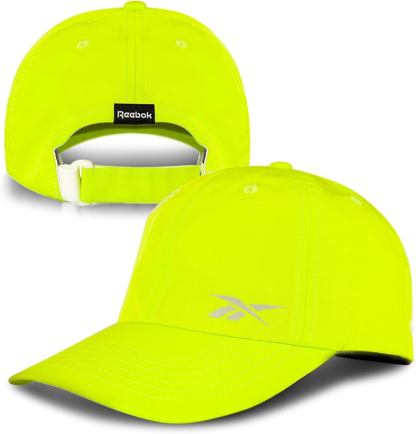 image:imageReebok Running Flow Hat Men Women Lightweight Performance Adjustable Reflective Low Profile Athletic TrainingFlow Acid YellowReflective