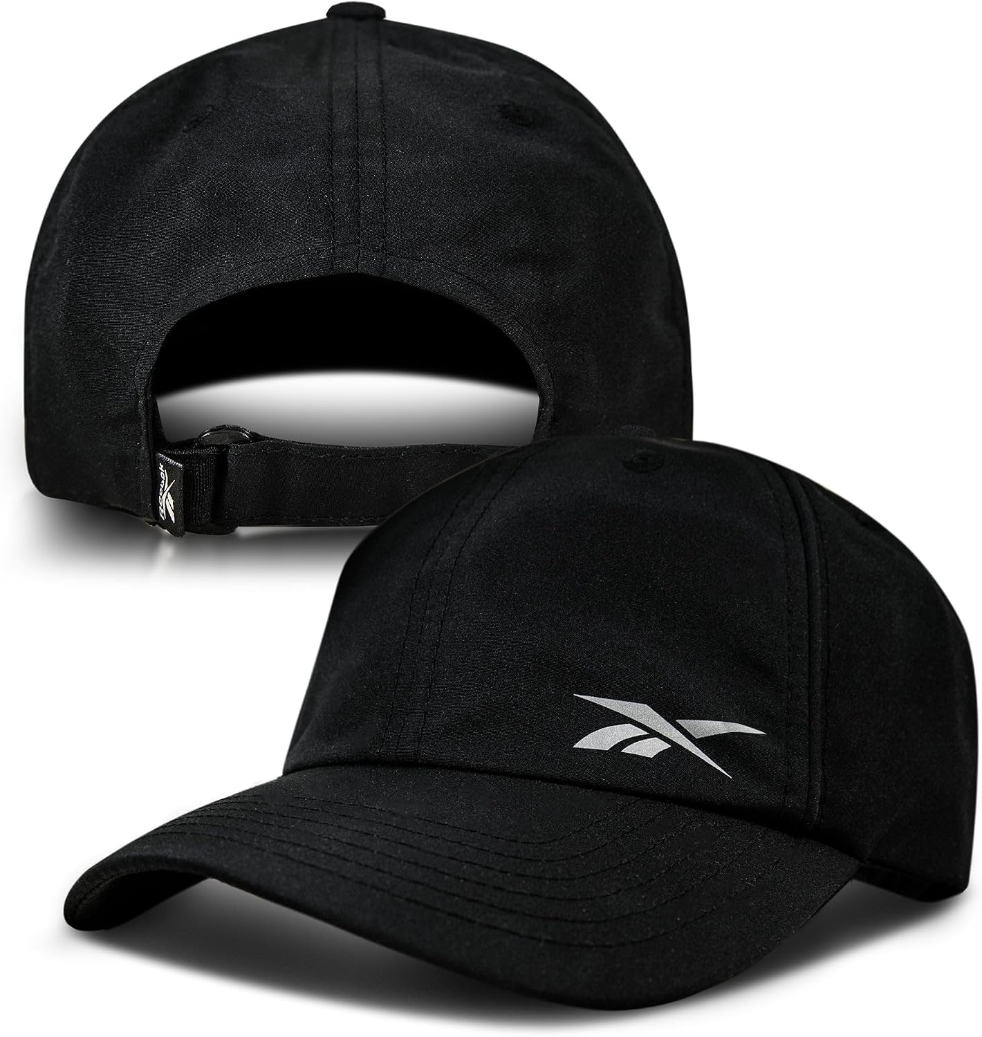 image:imageReebok Running Flow Hat Men Women Lightweight Performance Adjustable Reflective Low Profile Athletic TrainingFlow Piped Black