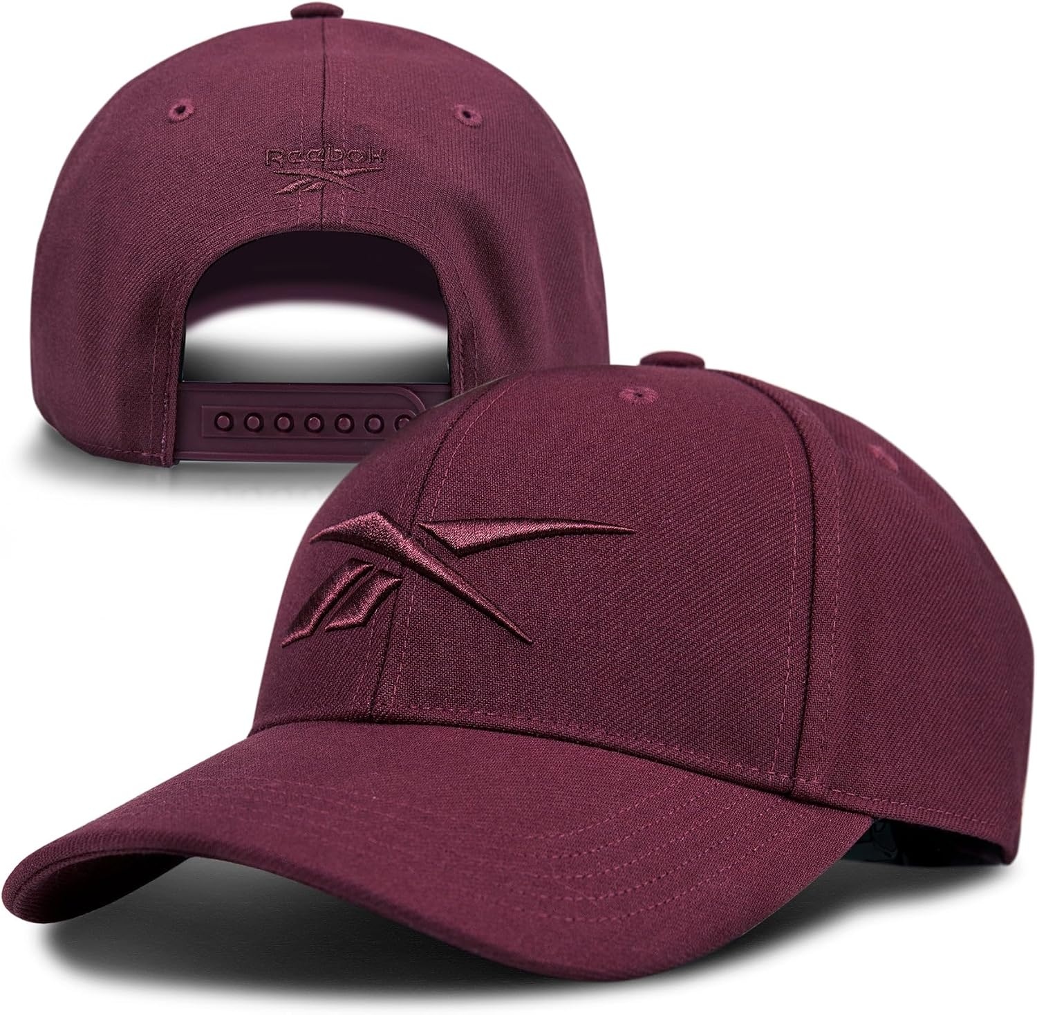 image:imageReebok Vector Baseball Hat Snapback Six Panel Casual Everyday Sun Protection Lightweight BreathableMaroon