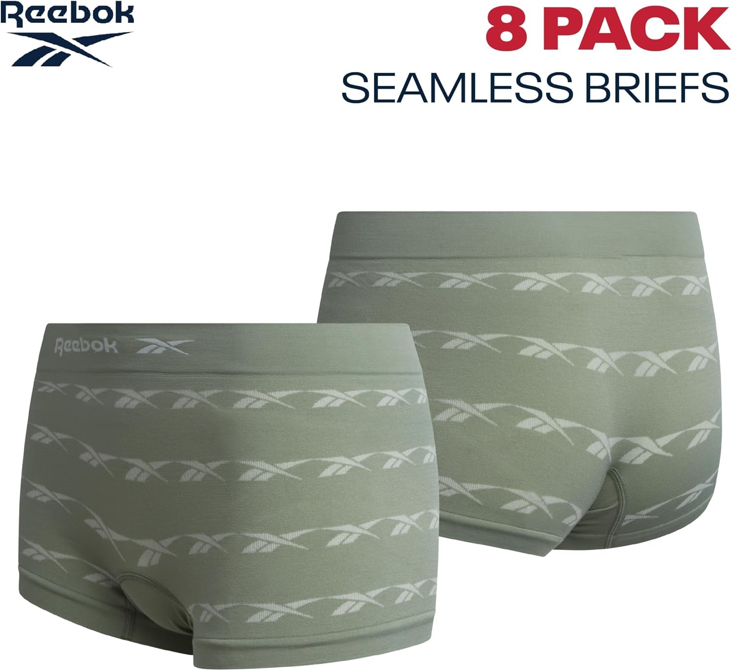 image:imageReebok Womens Boyshorts 8 Pack Performance Seamless Underwear for Women StayPut Design Moves with You Flexible 4Way Flexible Fabric Eliminates Lines and Everyday DiscomfortPrintsPinkMedium Grey