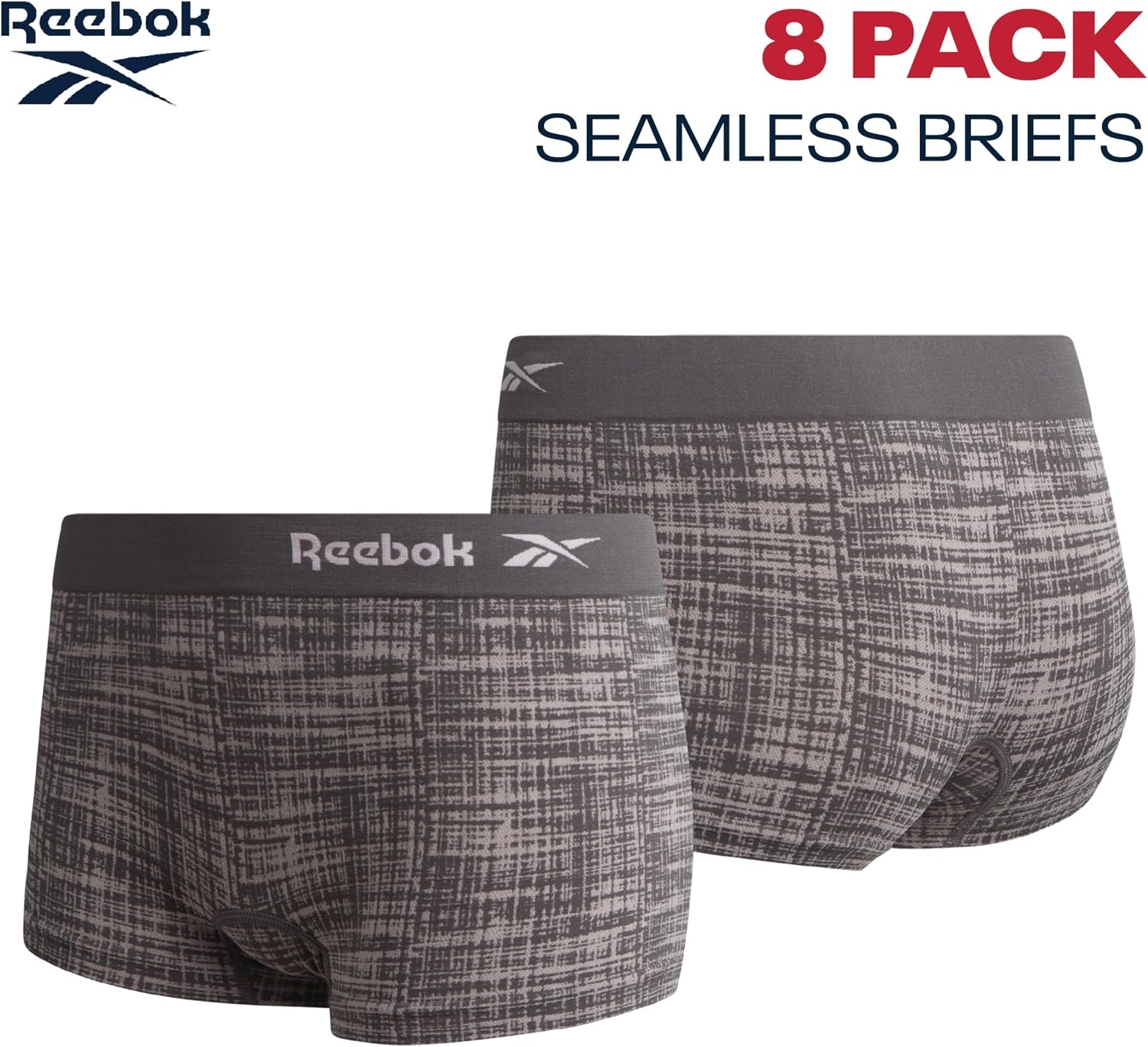 image:imageReebok Womens Boyshorts 8 Pack Performance Seamless Underwear for Women StayPut Design Moves with You Flexible 4Way Flexible Fabric Eliminates Lines and Everyday DiscomfortSmoked Pearl JacquardLight RoseBlackStripes