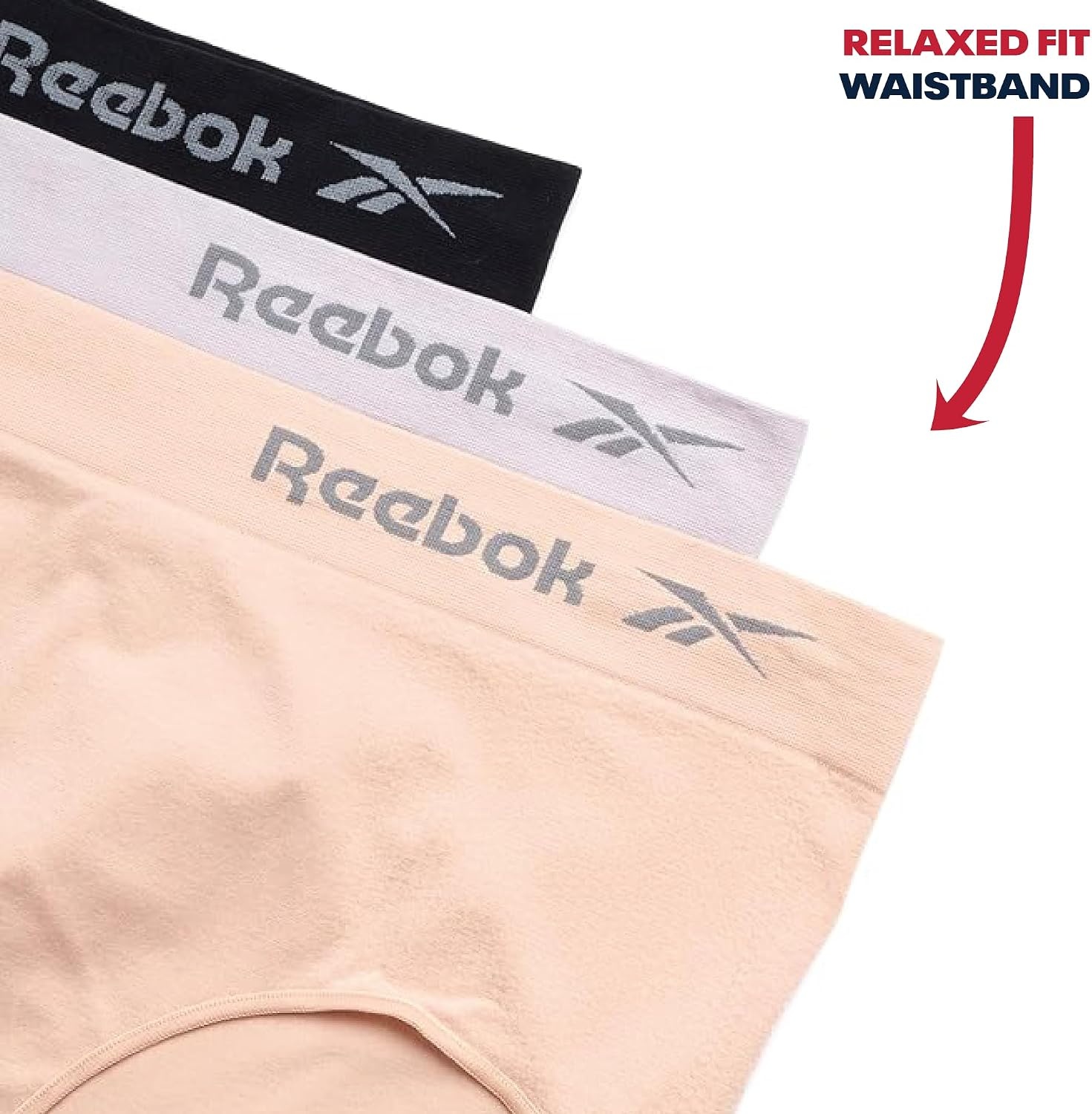 image:imageReebok Womens Briefs Underwear 3 Pack Soft Stretch Performance Tag Free Womens Underwear Seamless Brief PantiesRoseGreyBlack
