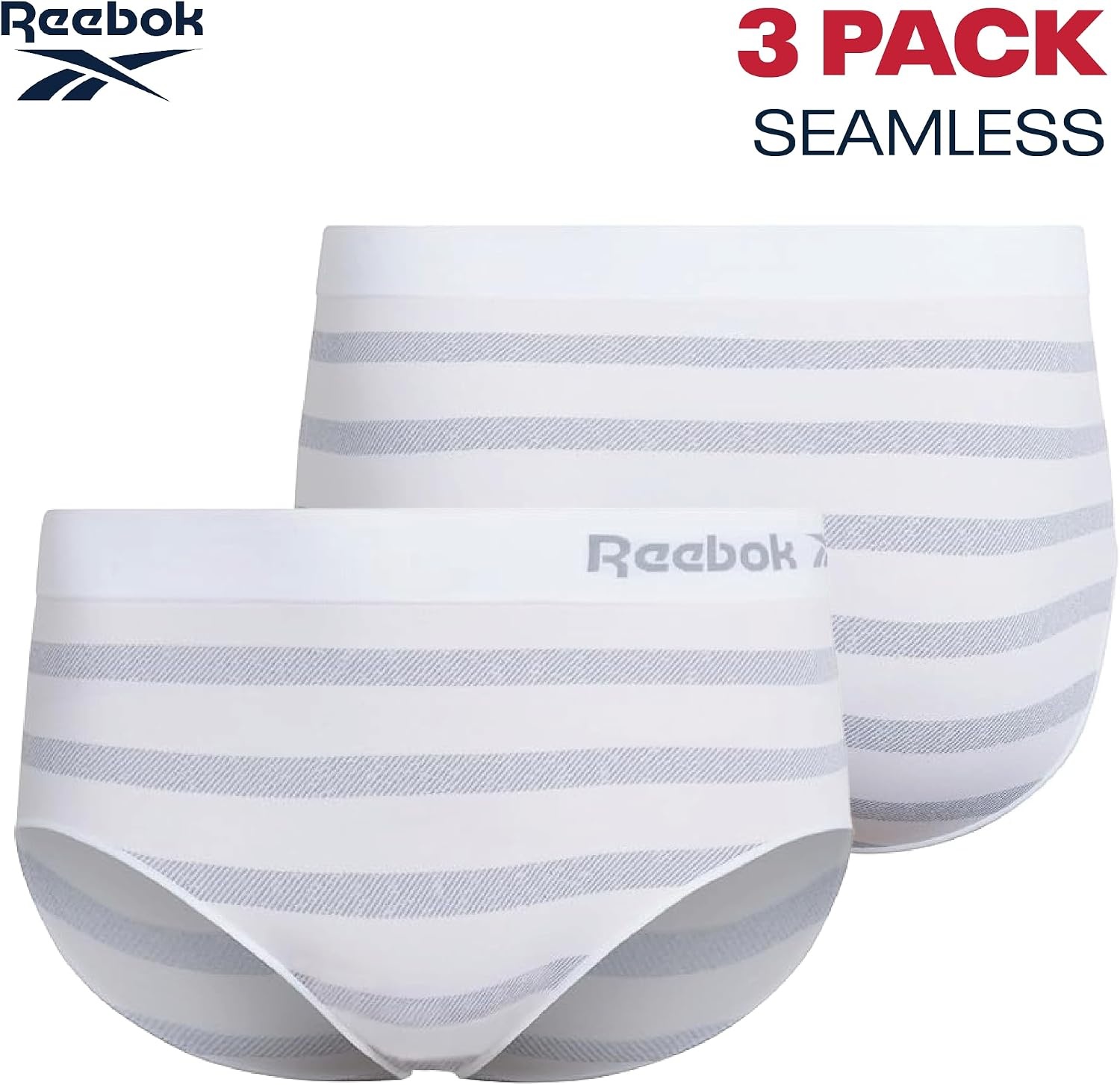 image:imageReebok Womens Briefs Underwear 3 Pack Soft Stretch Performance Tag Free Womens Underwear Seamless Brief PantiesWhiteLotusBlack