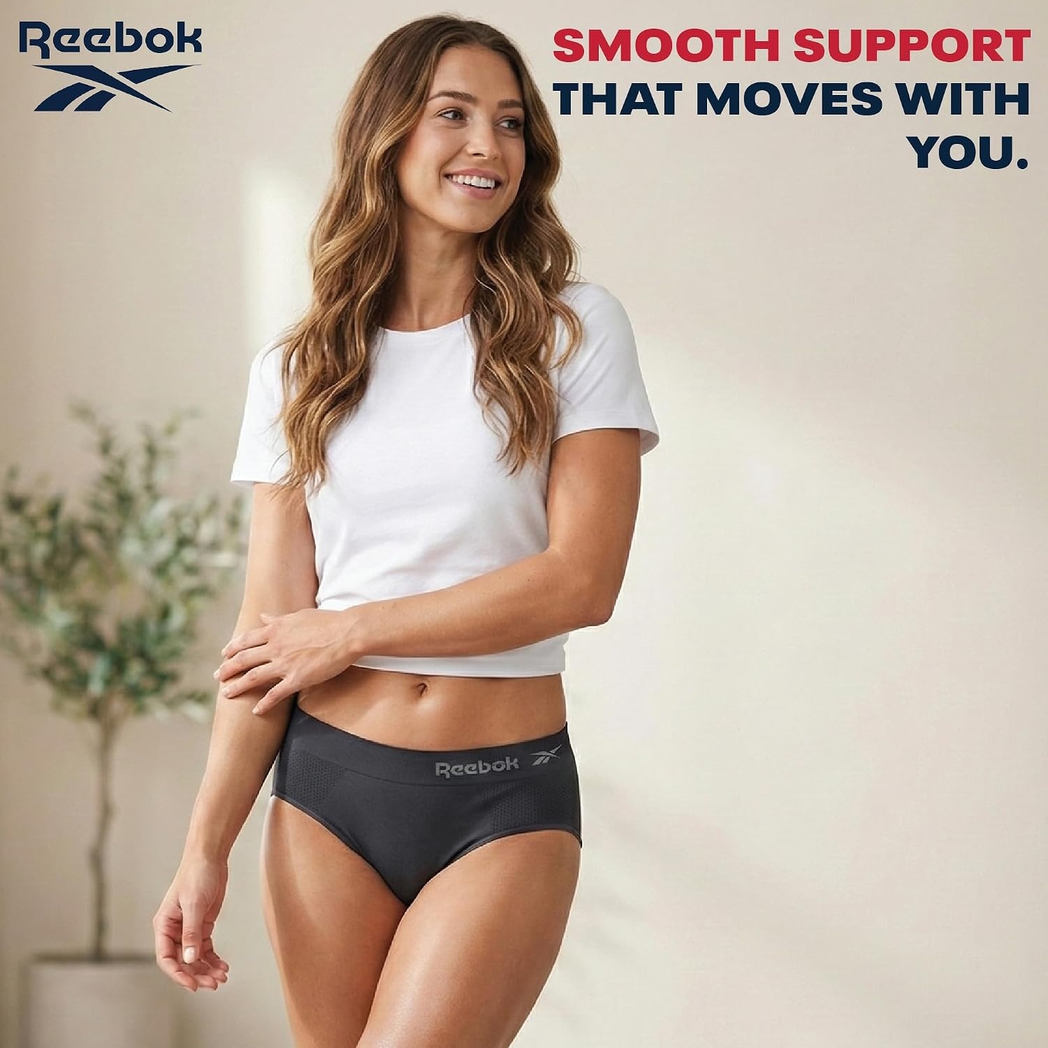 image:imageReebok Womens Hipster Panties 6 Pack Soft Stretch Performance Seamless Underwear for Women with Tag Free Relaxed WaistbandBlack JacquardIrish CreamGreen6pk