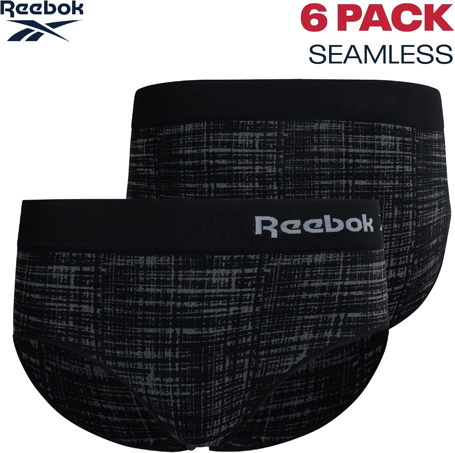 image:imageReebok Womens Hipster Panties 6 Pack Soft Stretch Performance Seamless Underwear for Women with Tag Free Relaxed WaistbandBlack JacquardIrish CreamGreen6pk