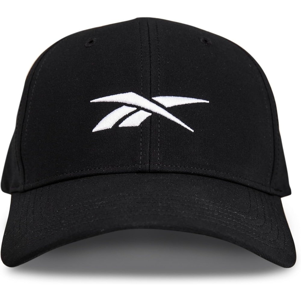image:imageReebok Mens Range Hat Golf Sun Protection Fitted Six Panel Stretch Breathable Lightweight Recycled PolyesterBlack