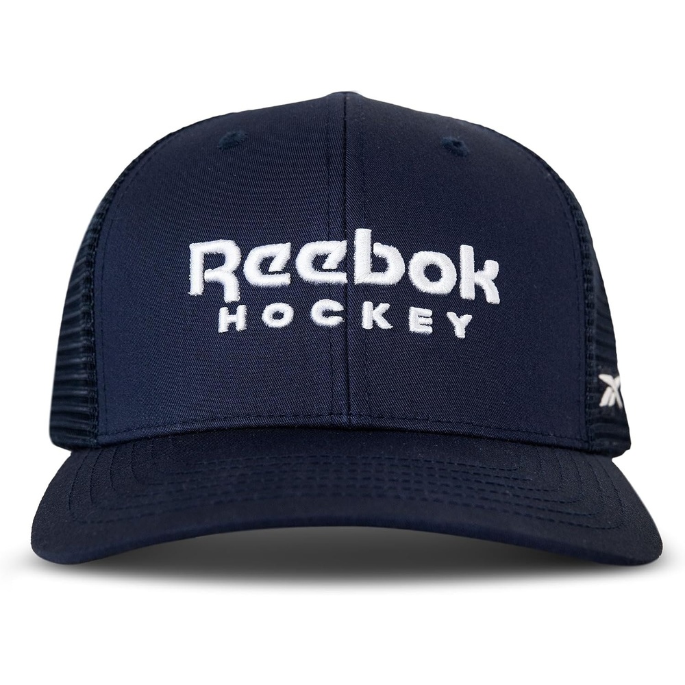 image:imageReebok Trucker Hat  Snapback  Adjustable  Everyday  Fitness  Sun Protection  Classic  Baseball CapHockey Stacked  Navy