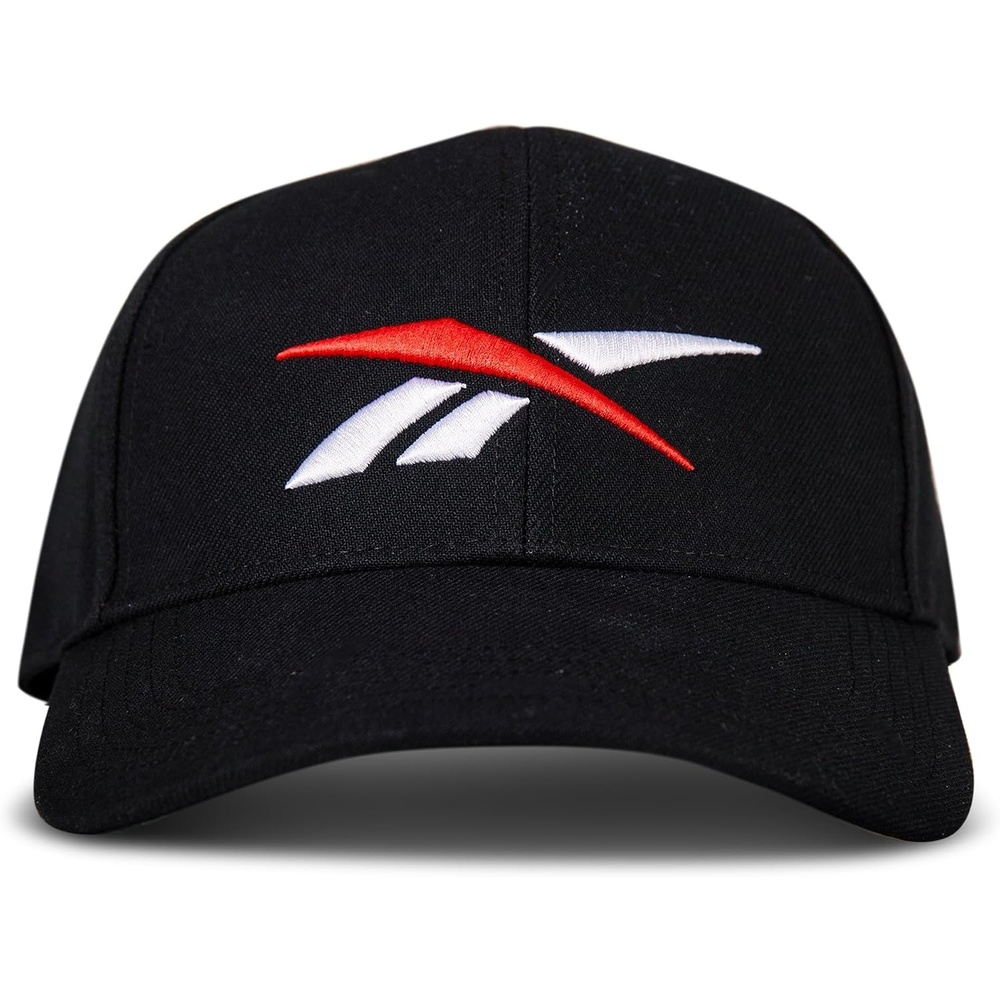 image:imageReebok Vector Baseball Hat Snapback Six Panel Casual Everyday Sun Protection Lightweight BreathableBlack W Red White