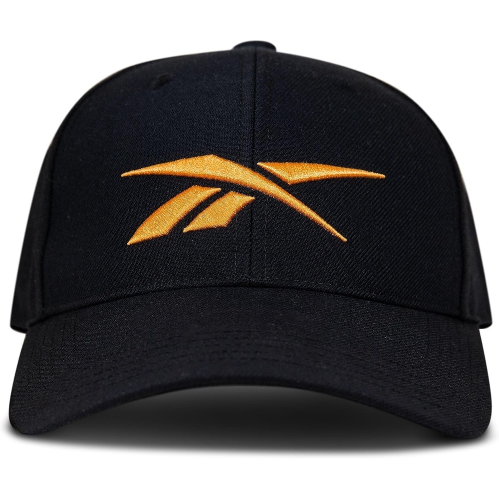 image:imageReebok Vector Baseball Hat Snapback Six Panel Casual Everyday Sun Protection Lightweight BreathableBlackElectric Amber