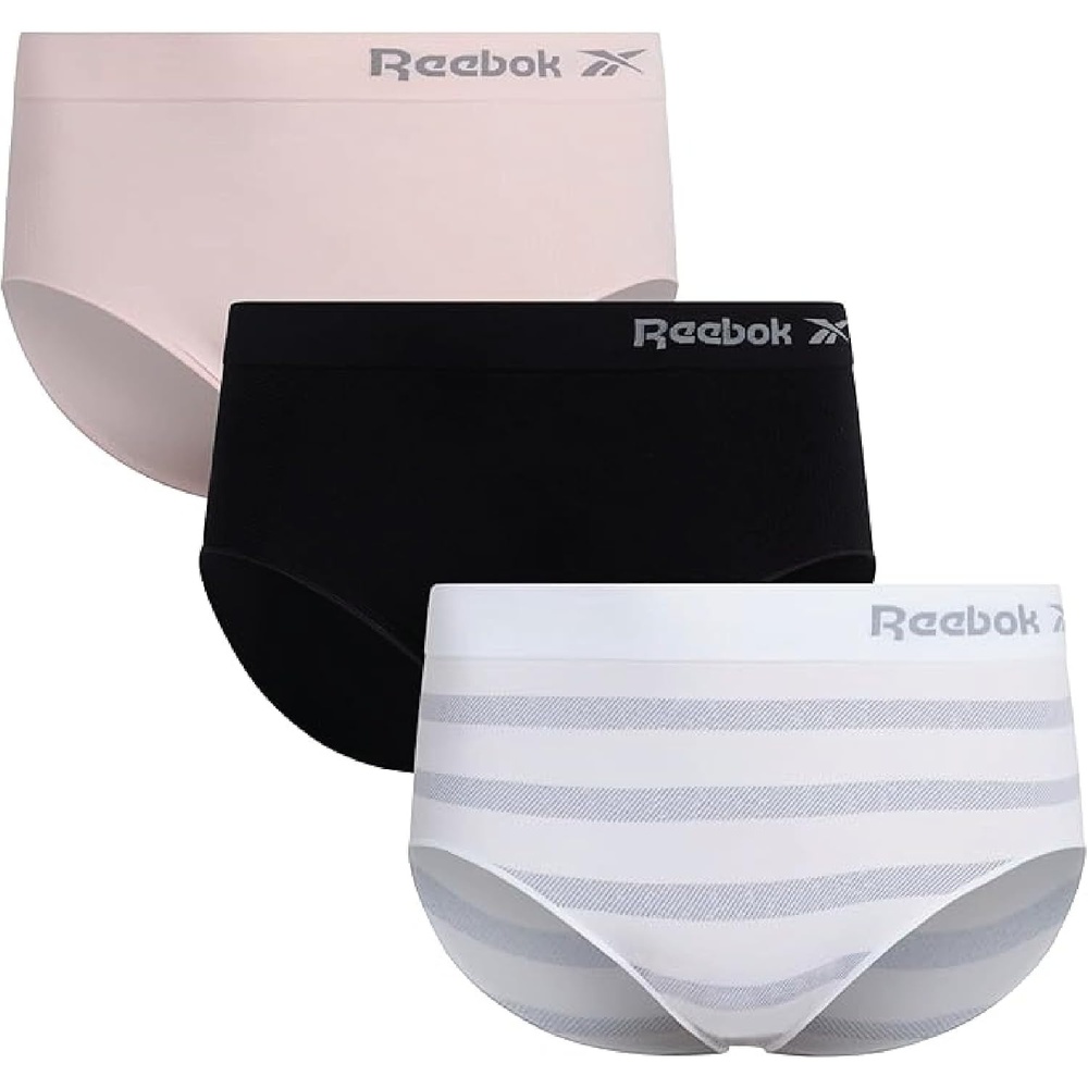 image:imageReebok Womens Briefs Underwear 3 Pack Soft Stretch Performance Tag Free Womens Underwear Seamless Brief PantiesWhiteLotusBlack