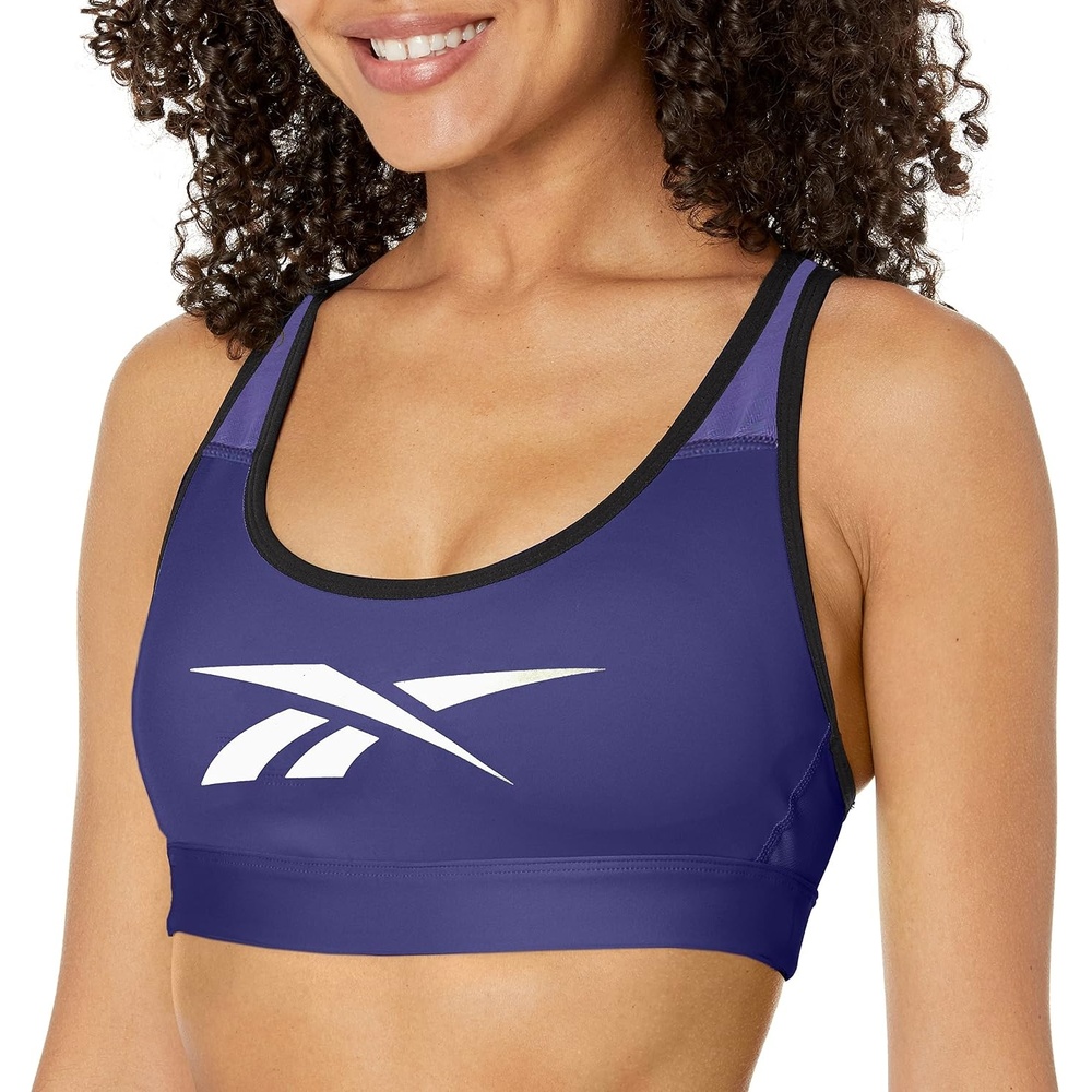 image:imageReebok x Jurassic World Skinny Strap Sports BraBold PurpleWhite Vector Logo