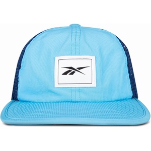 Reebok Running Hat | Performance | Athletic | Lightweight | Quick Drying | Sun Protection | Reflective | Recycled Materials(Vented Flat Brim – Bold Cyan)