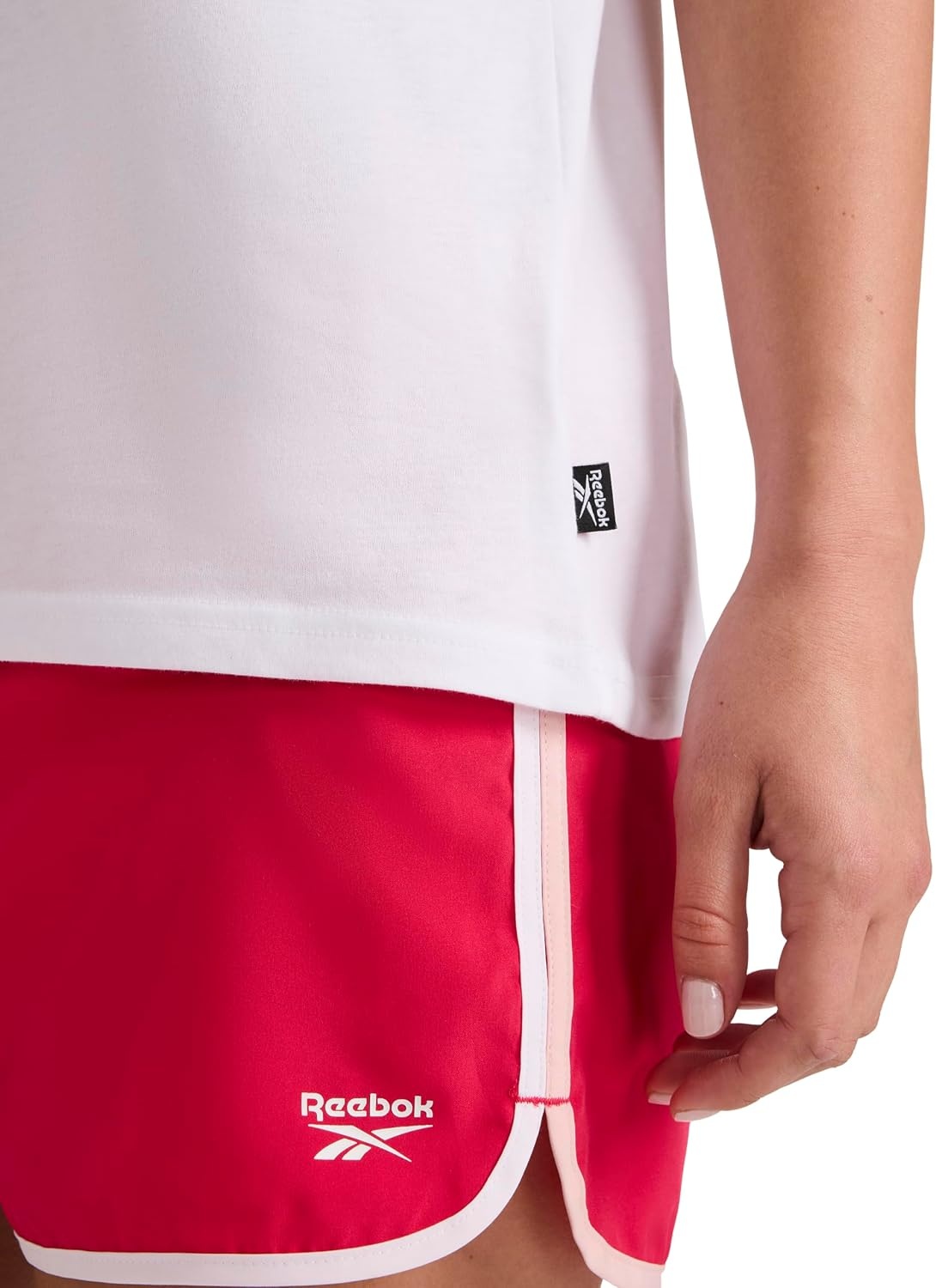 image:imageReebok Womens Big Logo 100 Cotton Lightweight Crewneck TShirt Relaxed FitWhite Gs Hot as F