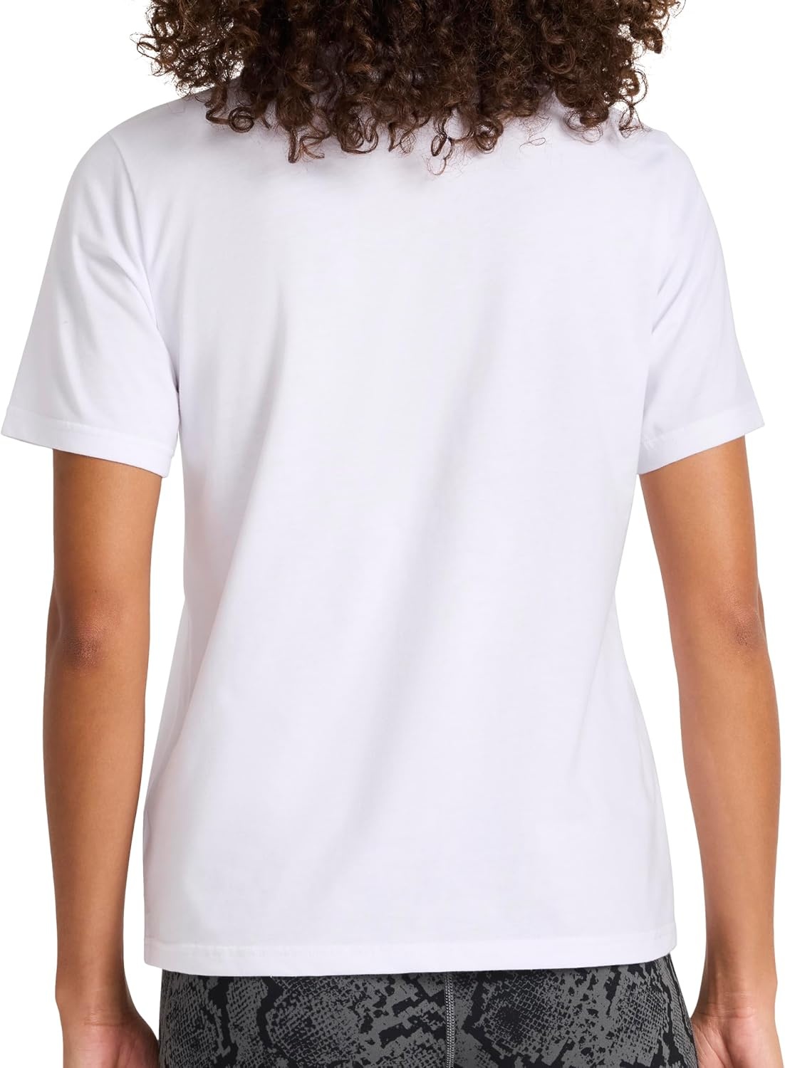 image:imageReebok Womens Big Logo 100 Cotton Lightweight Crewneck TShirt Relaxed FitWhite Snake