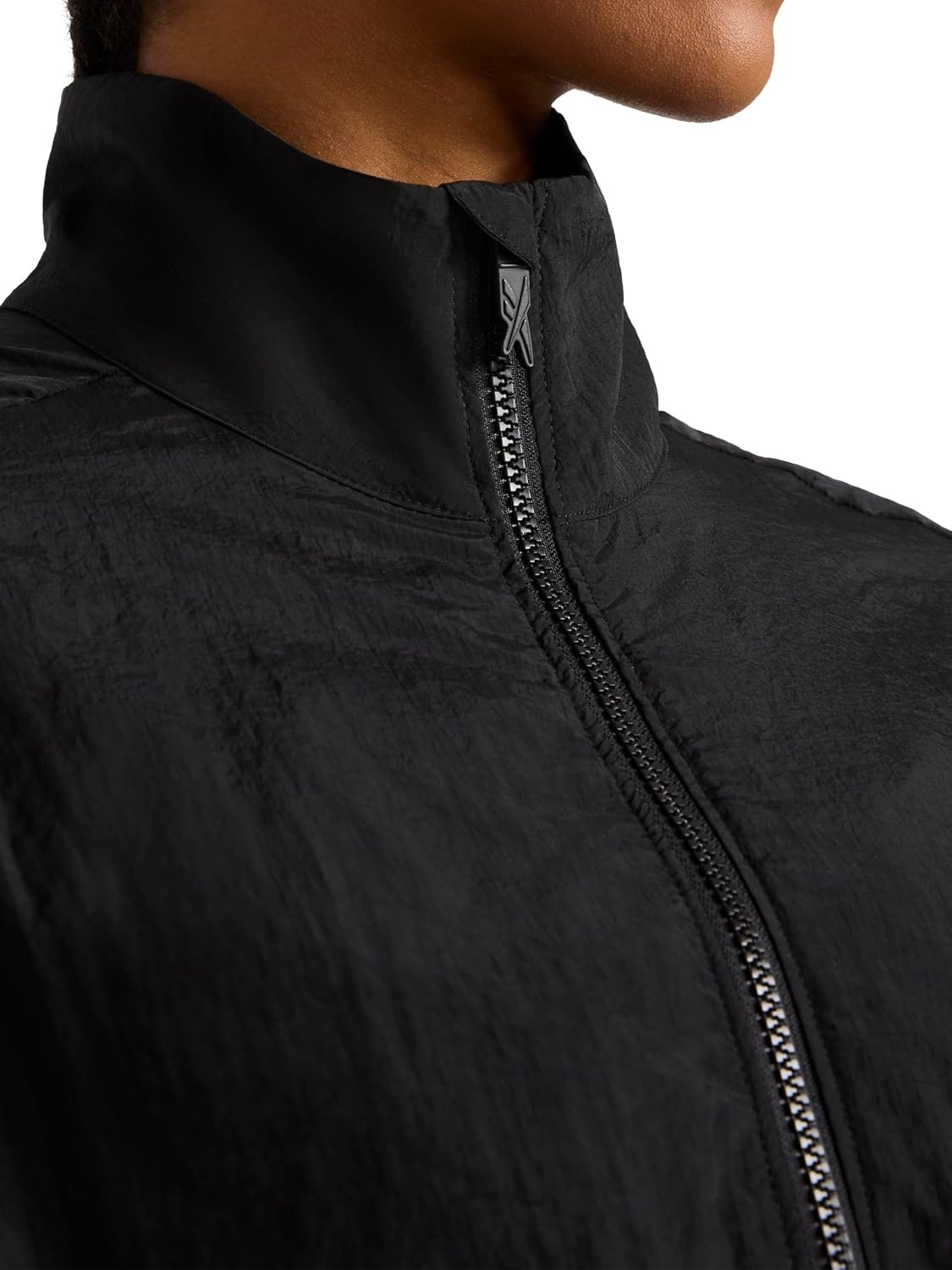 image:imageReebok Womens Bv Woven Jacket Standard Fit Lightweight Nylon Woven FabricBlackGlitch Aqua