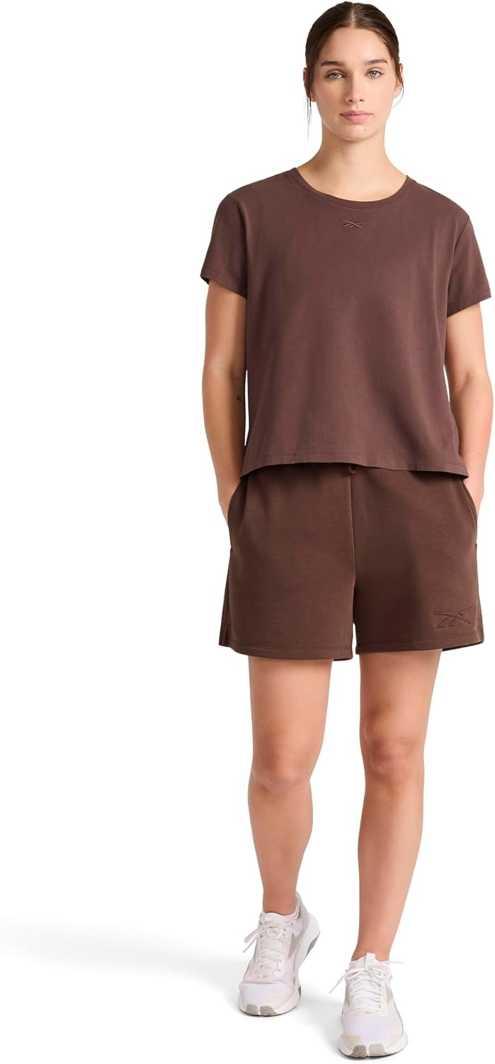 image:imageReebok Womens Campus 45 Short Standard Fit Midweight CottonPoly FabricBracken