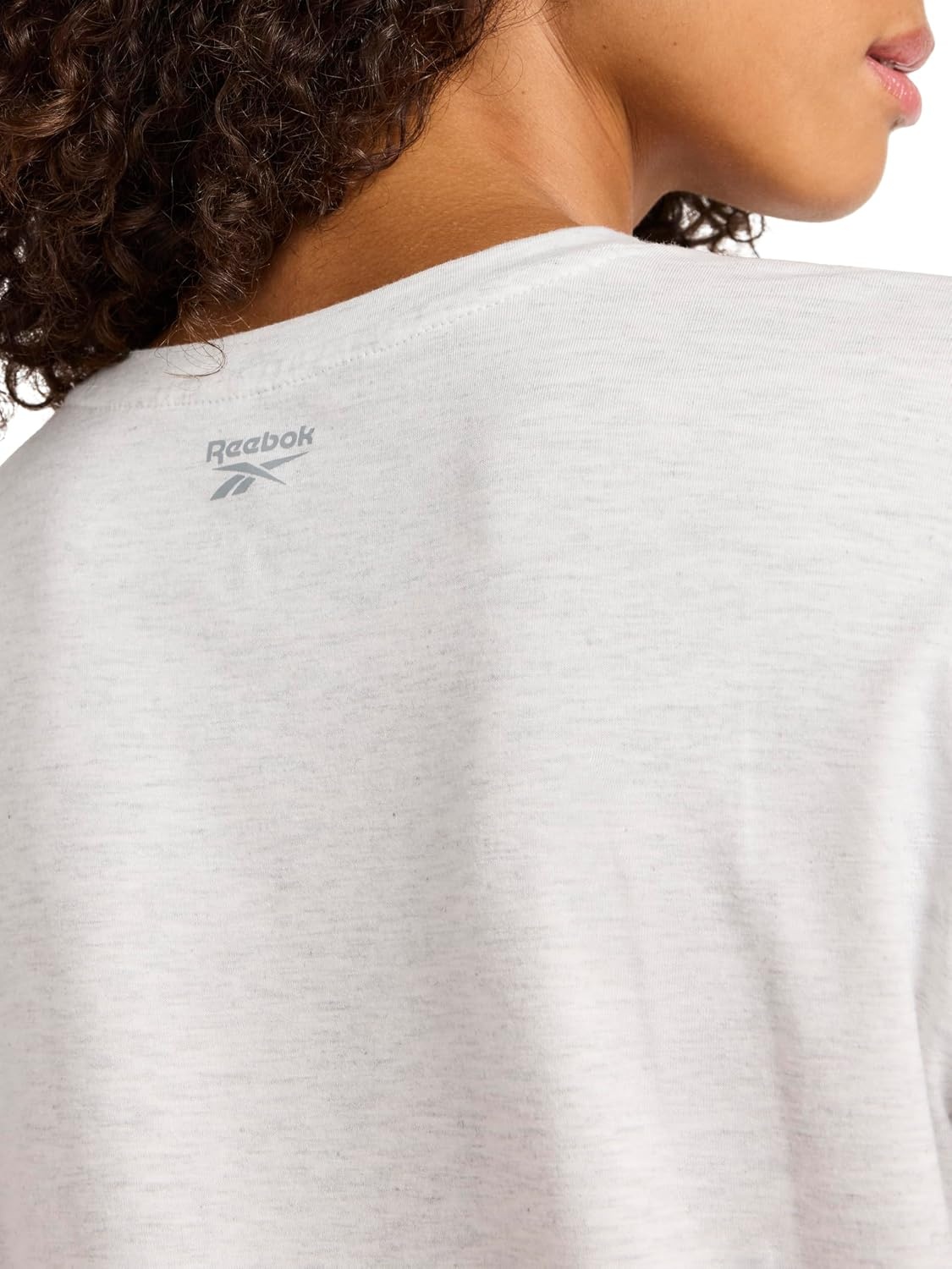 image:imageReebok Womens Classic Athletic Graphic Crewneck Cropped TShirtEgret HeatherRetro Red