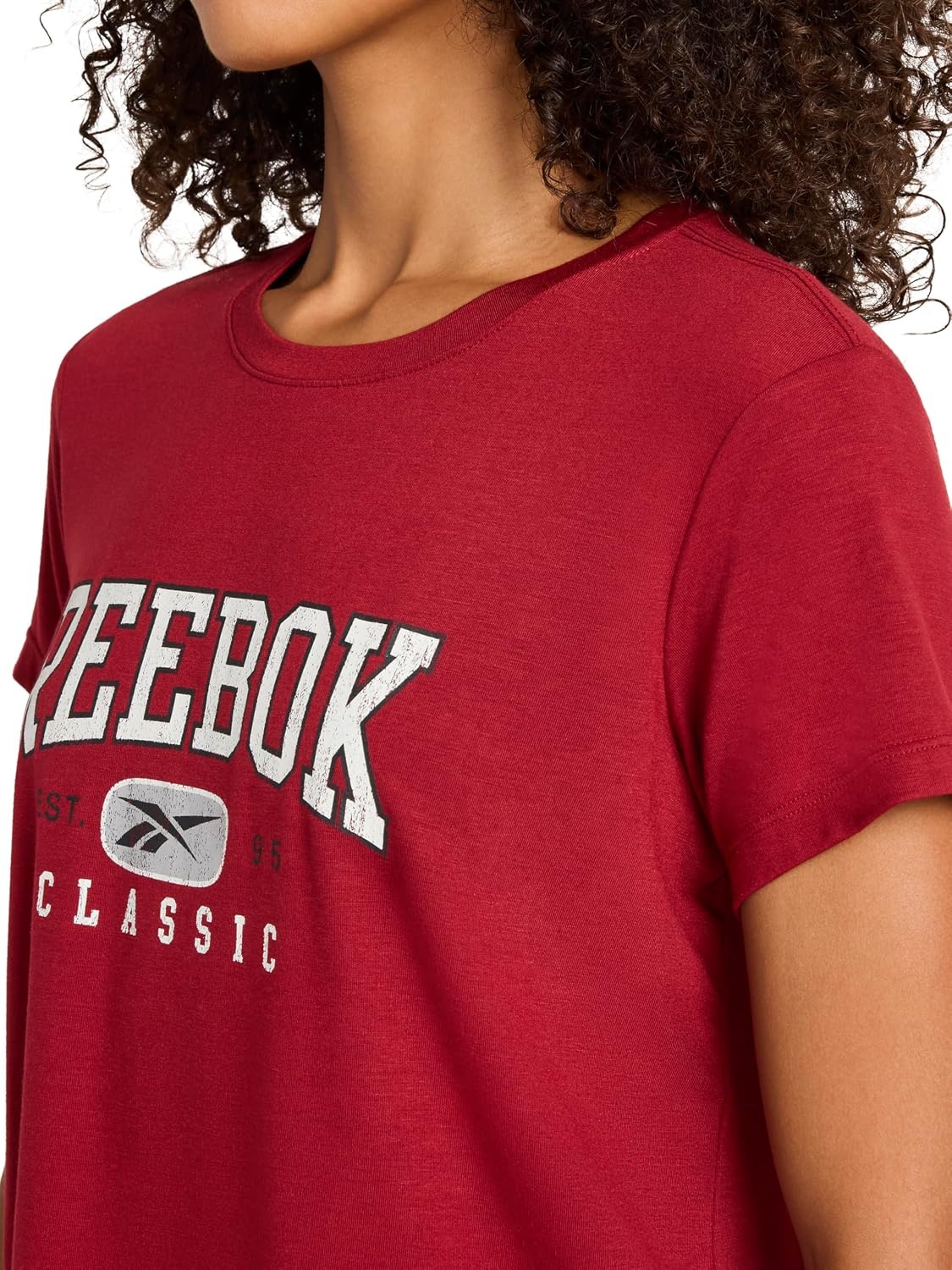 image:imageReebok Womens Classic Athletic Graphic Crewneck Cropped TShirtRetro Red