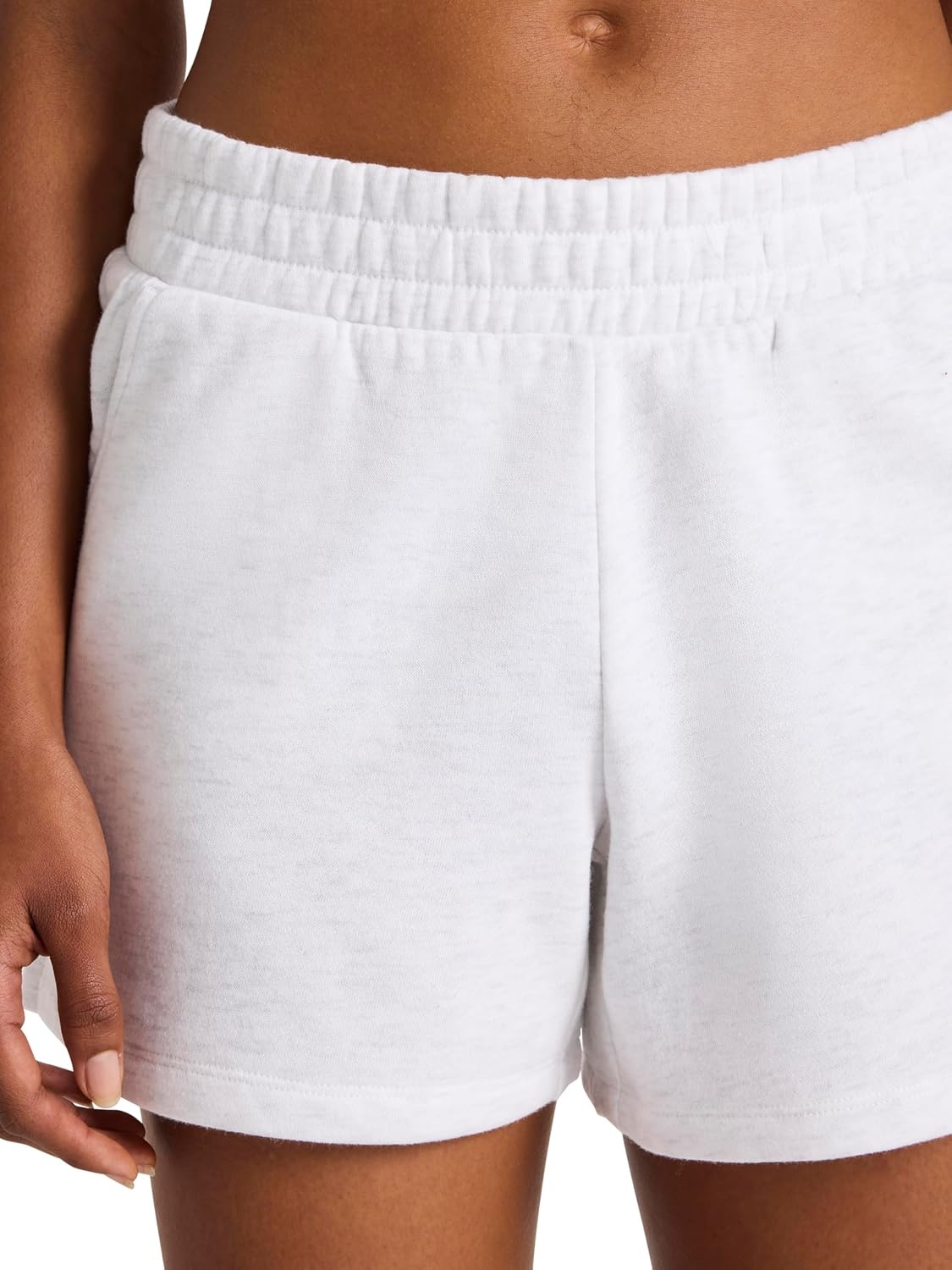 image:imageReebok Womens Classic Summer Sweat 45 Short Standard Fit Lightweight CottonPoly FabricEgret Heather
