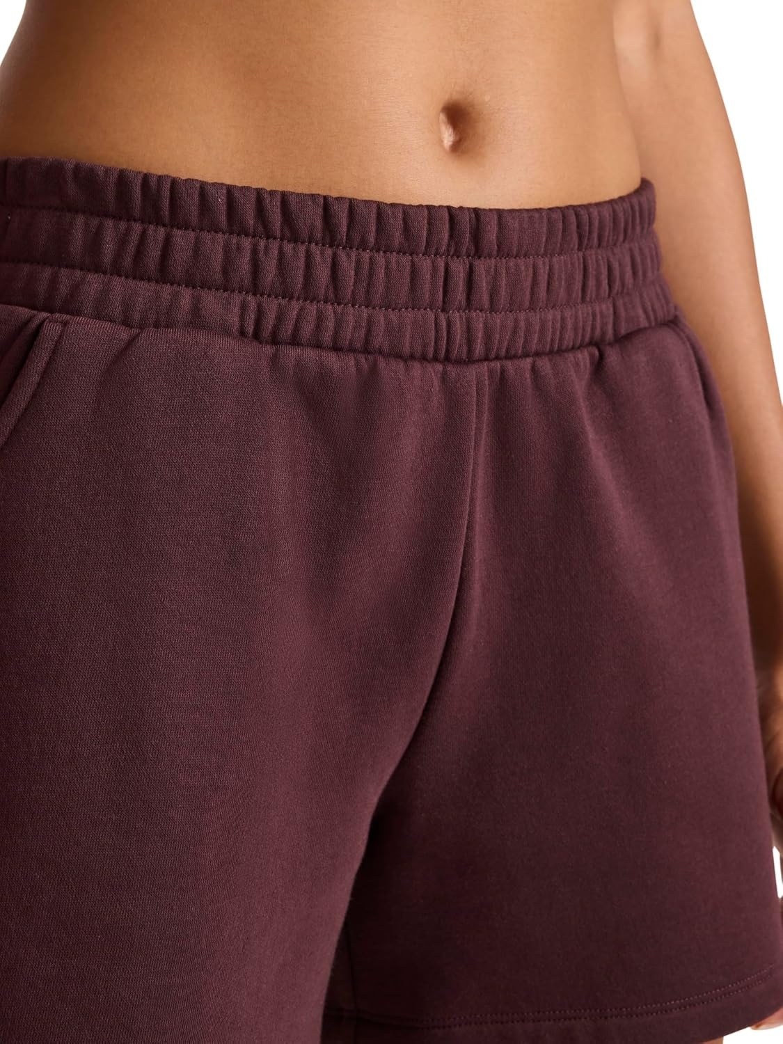 image:imageReebok Womens Classic Summer Sweat 45 Short Standard Fit Lightweight CottonPoly FabricFudge