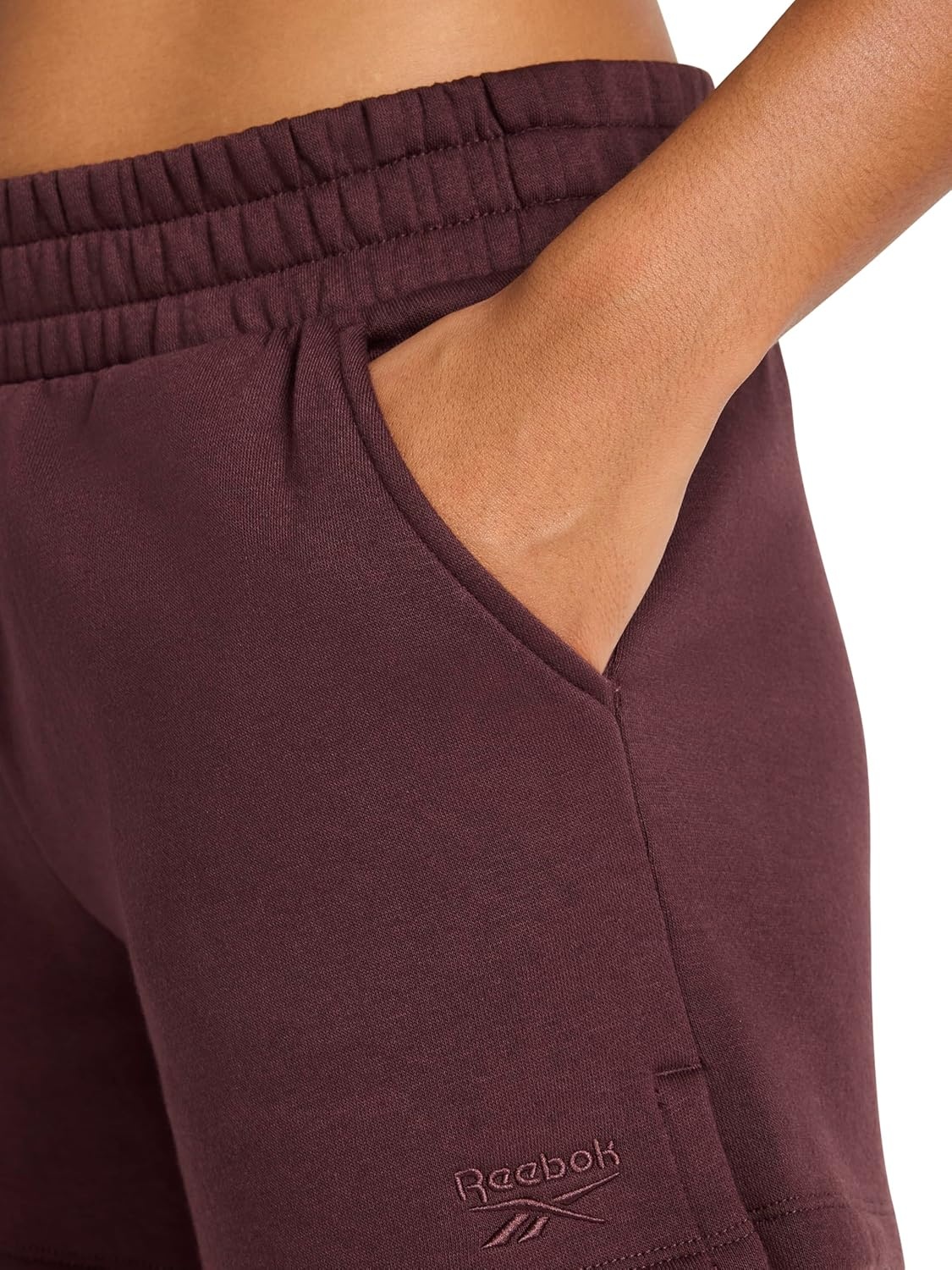 image:imageReebok Womens Classic Summer Sweat 45 Short Standard Fit Lightweight CottonPoly FabricFudge