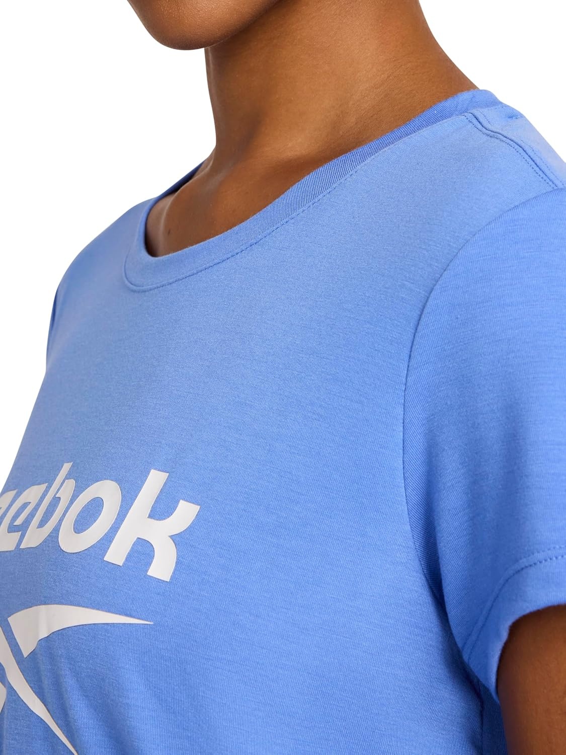 image:imageReebok Womens Crewneck TShirt Standard Fit Lightweight Stretch Poly Soft Jersey FabUltramarine