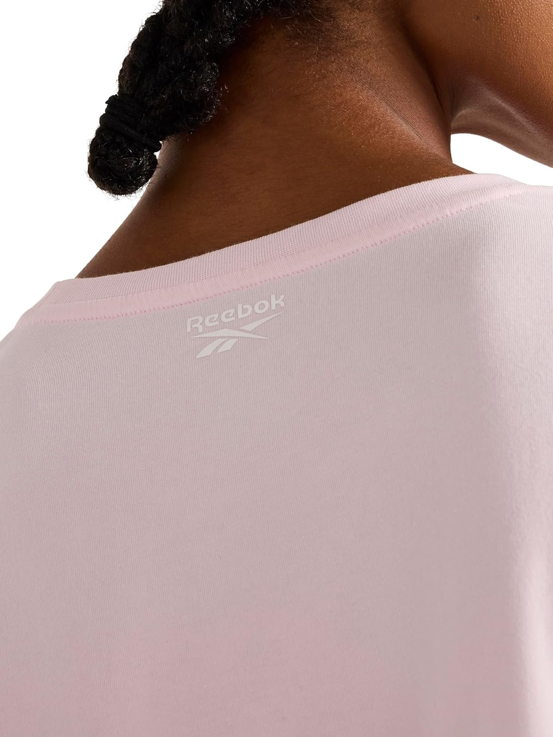 image:imageReebok Womens Embroidery Hit Long Sleeve Crewneck Top Standard Fit Lightweight Stretch Cotton FabricFrosted Berry