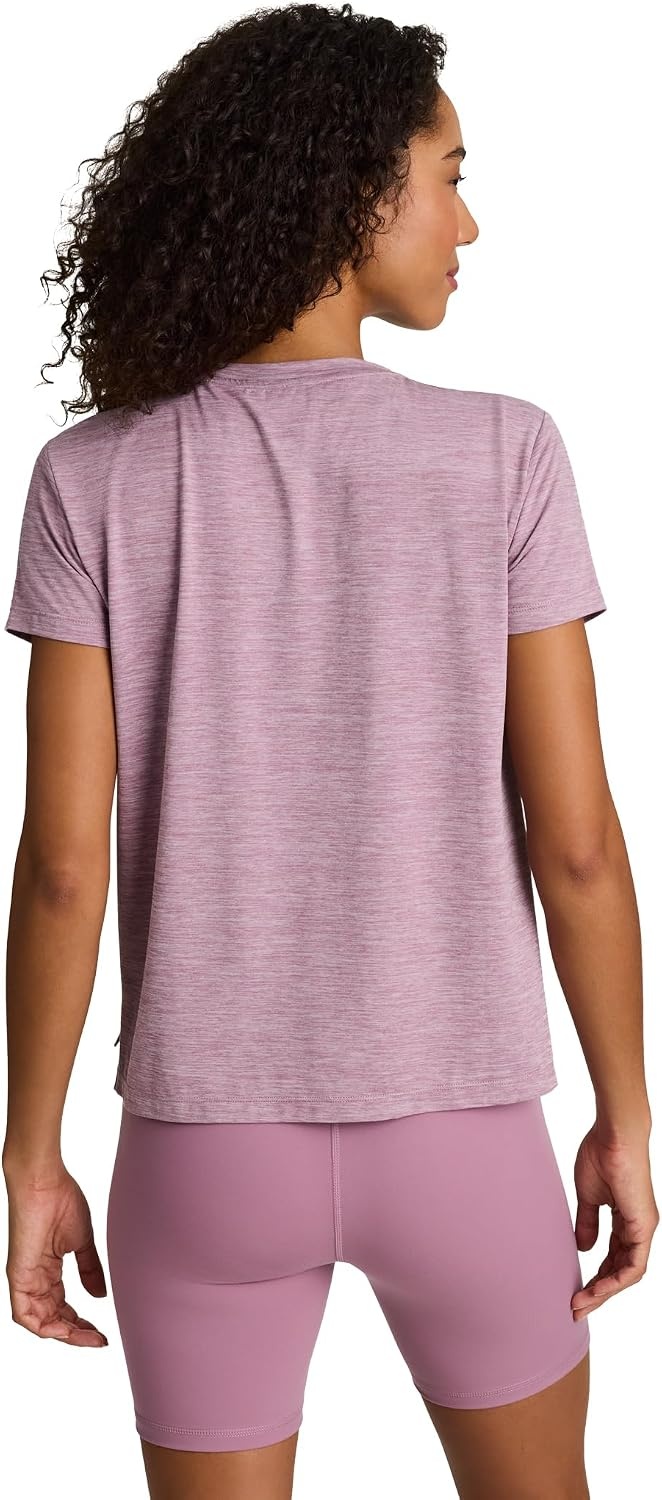 image:imageReebok Womens Flow Tshirt and 6 Short Set Slim Fit Moisture WickingBerry Chill