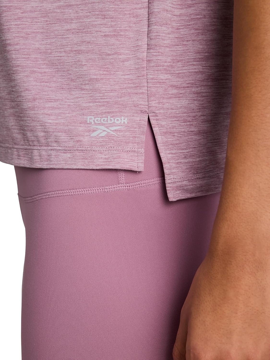 image:imageReebok Womens Flow Tshirt and 6 Short Set Slim Fit Moisture WickingBerry Chill
