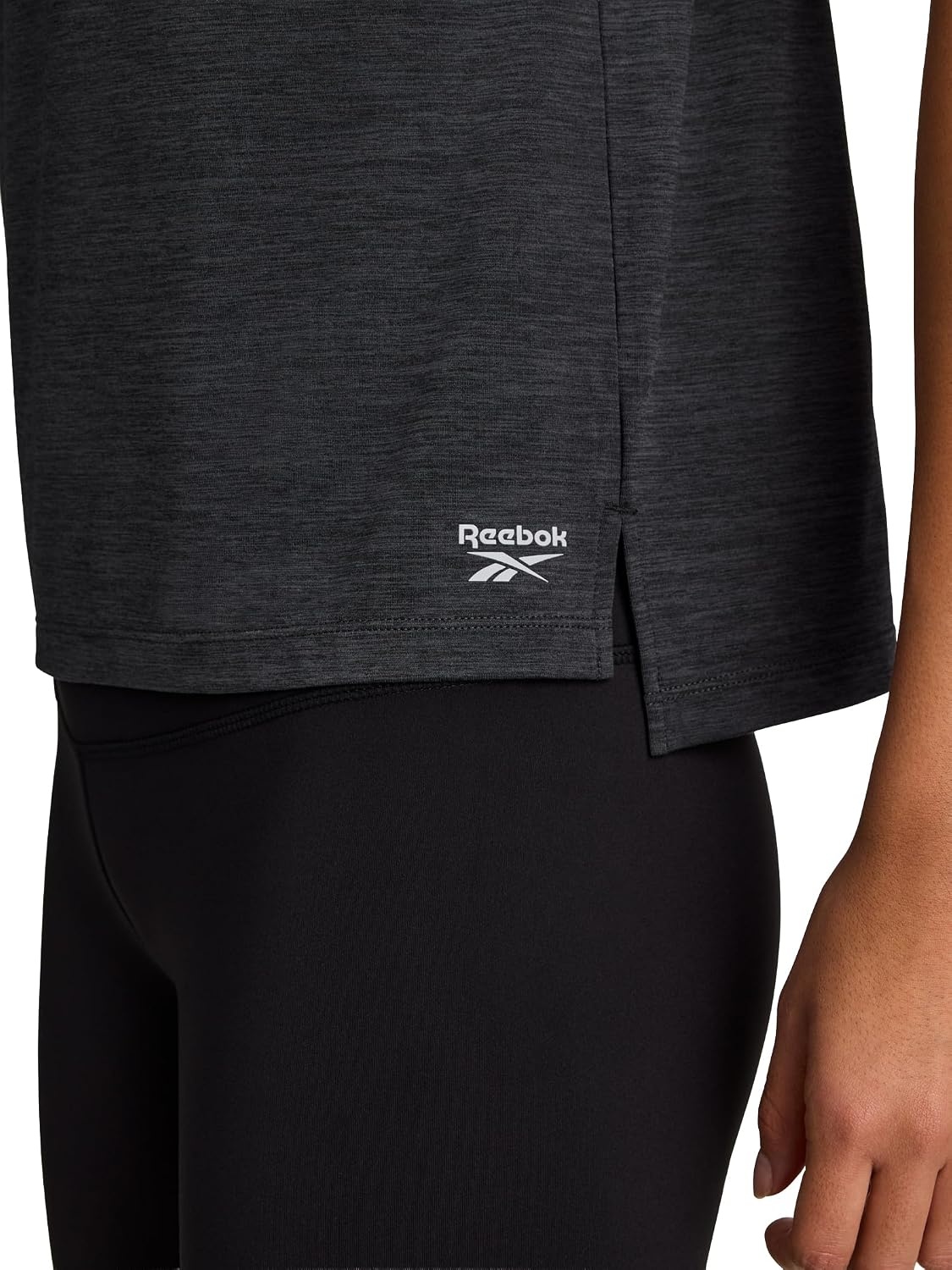 image:imageReebok Womens Flow Tshirt and 6 Short Set Slim Fit Moisture WickingBlack