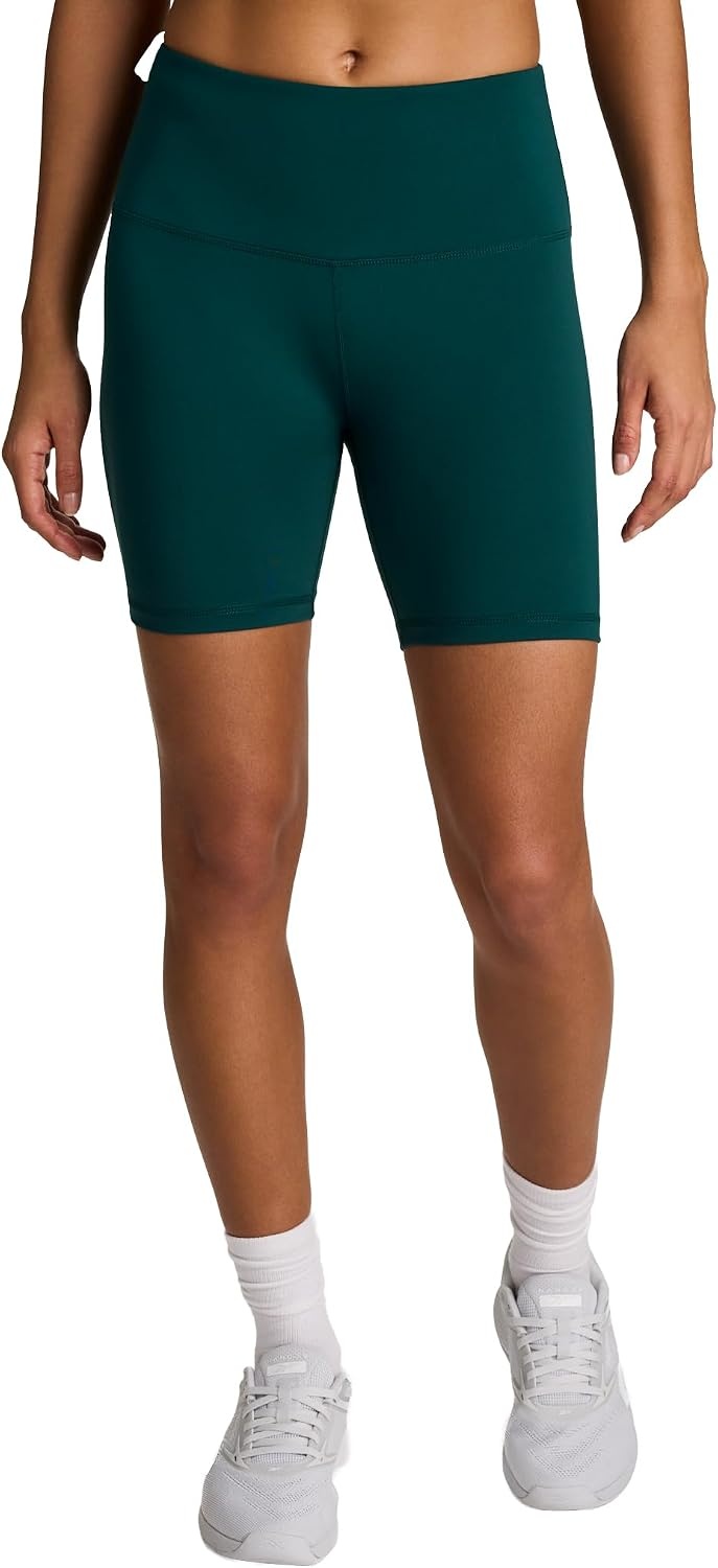 image:imageReebok Womens Flow Tshirt and 6 Short Set Slim Fit Moisture WickingMetal Green