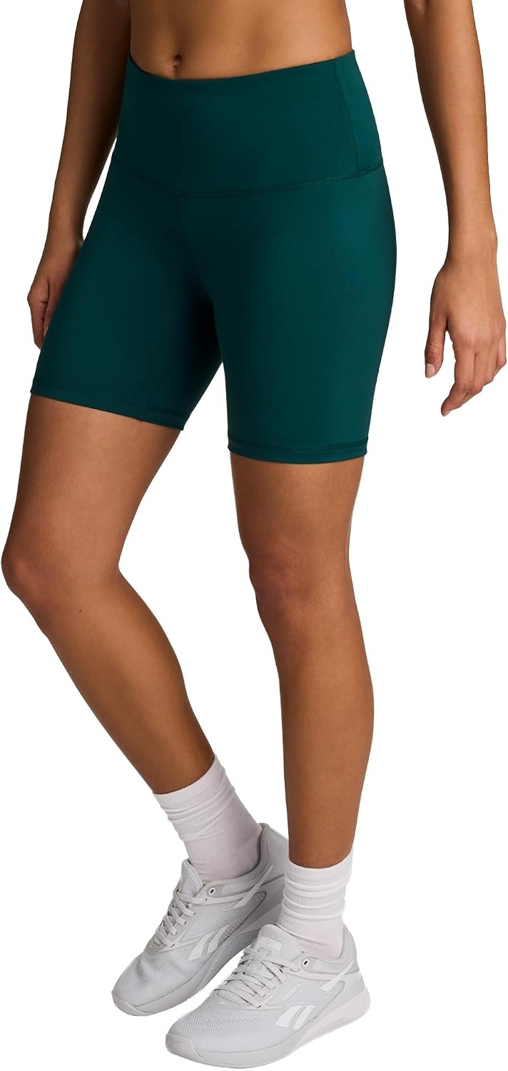 image:imageReebok Womens Flow Tshirt and 6 Short Set Slim Fit Moisture WickingMetal Green