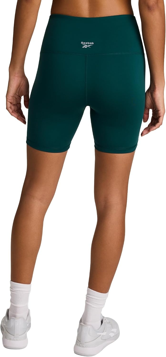 image:imageReebok Womens Flow Tshirt and 6 Short Set Slim Fit Moisture WickingMetal Green