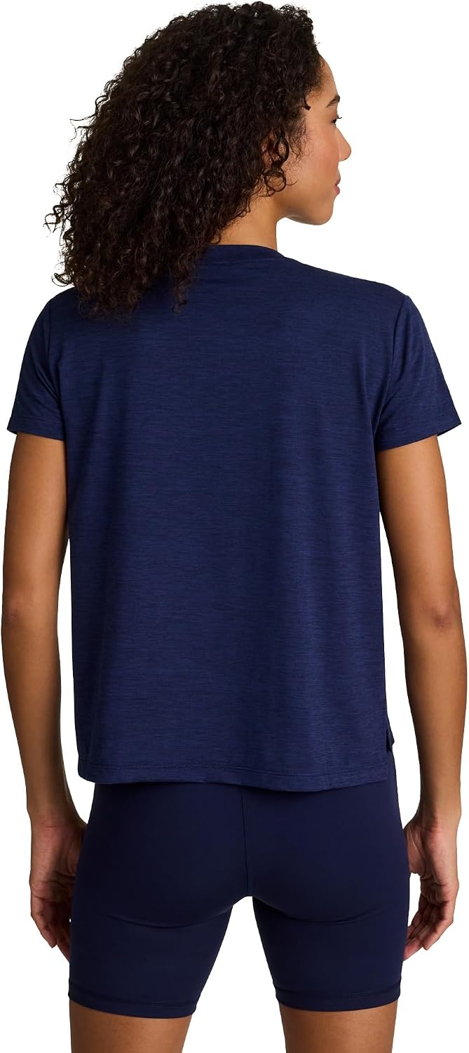 image:imageReebok Womens Flow Tshirt and 6 Short Set Slim Fit Moisture WickingNavy