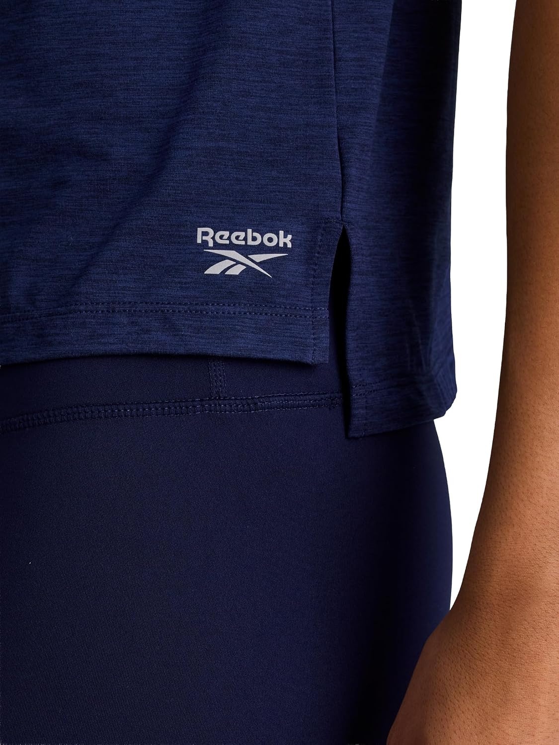 image:imageReebok Womens Flow Tshirt and 6 Short Set Slim Fit Moisture WickingNavy