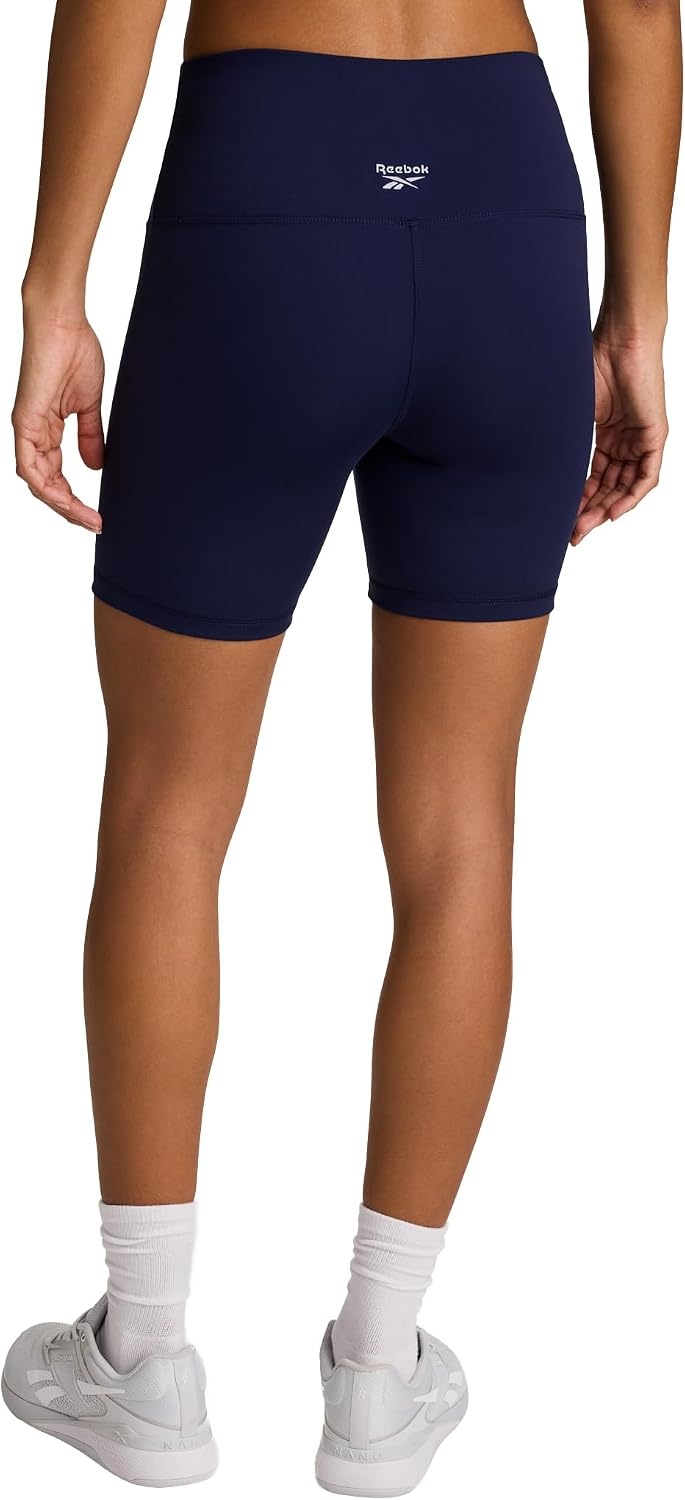 image:imageReebok Womens Flow Tshirt and 6 Short Set Slim Fit Moisture WickingNavy
