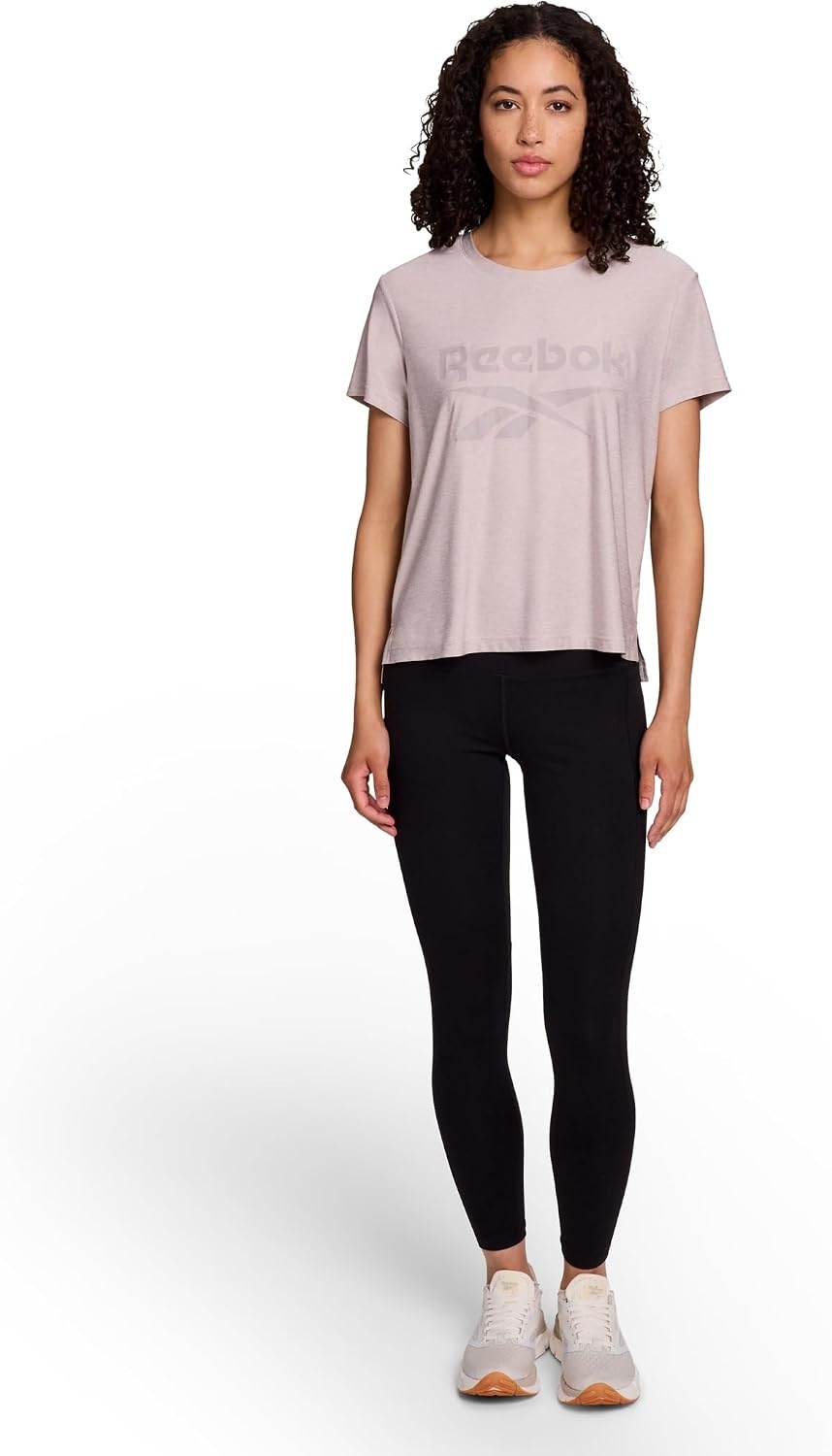 image:imageReebok Womens Glow Short Sleeve Crop Top TShirtAshes of Rose Heather