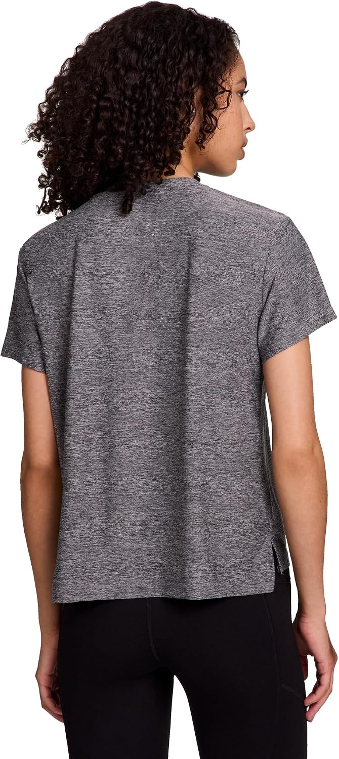 image:imageReebok Womens Glow Short Sleeve Crop Top TShirtBlack Heather